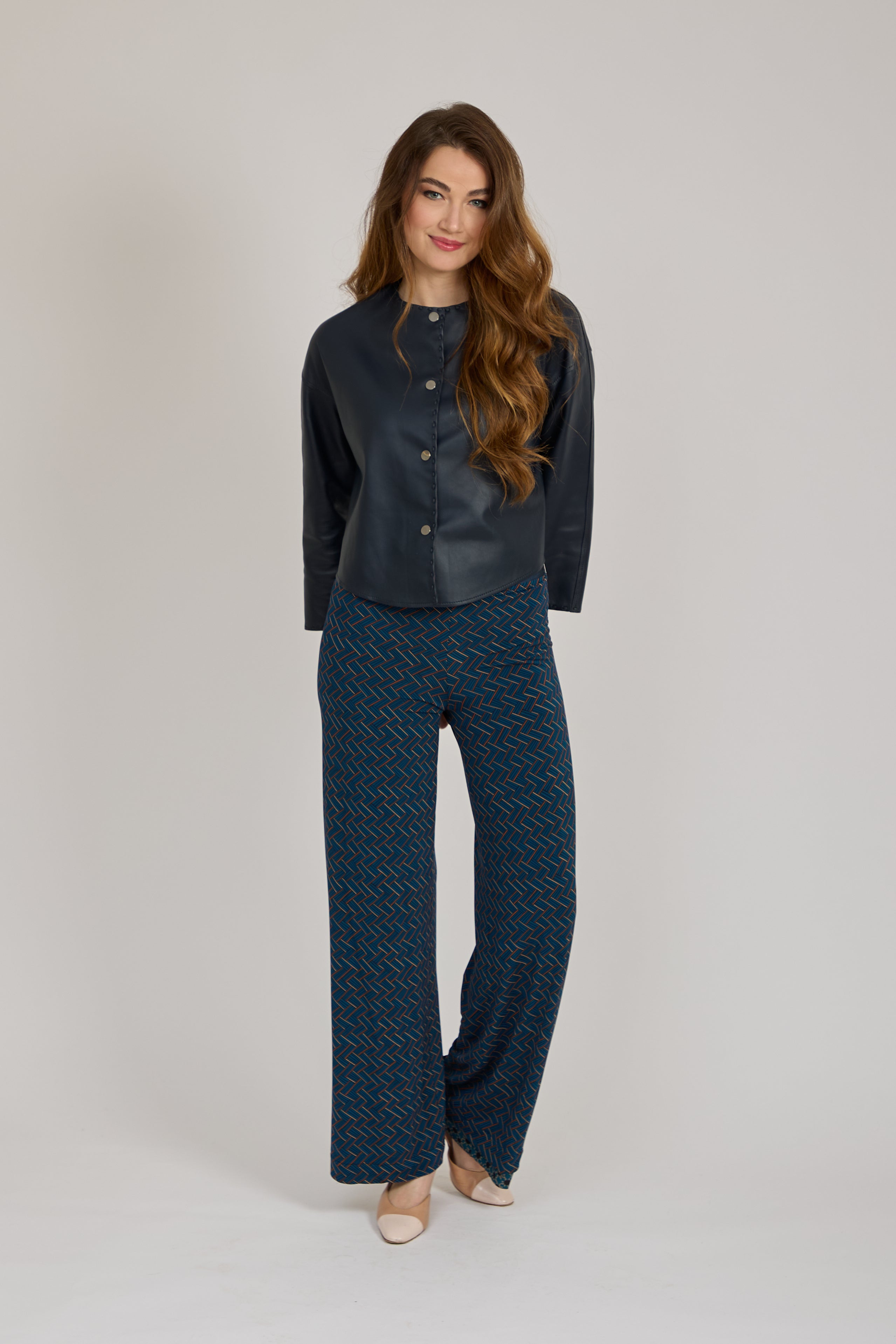 PRINTED FLARE TROUSERS