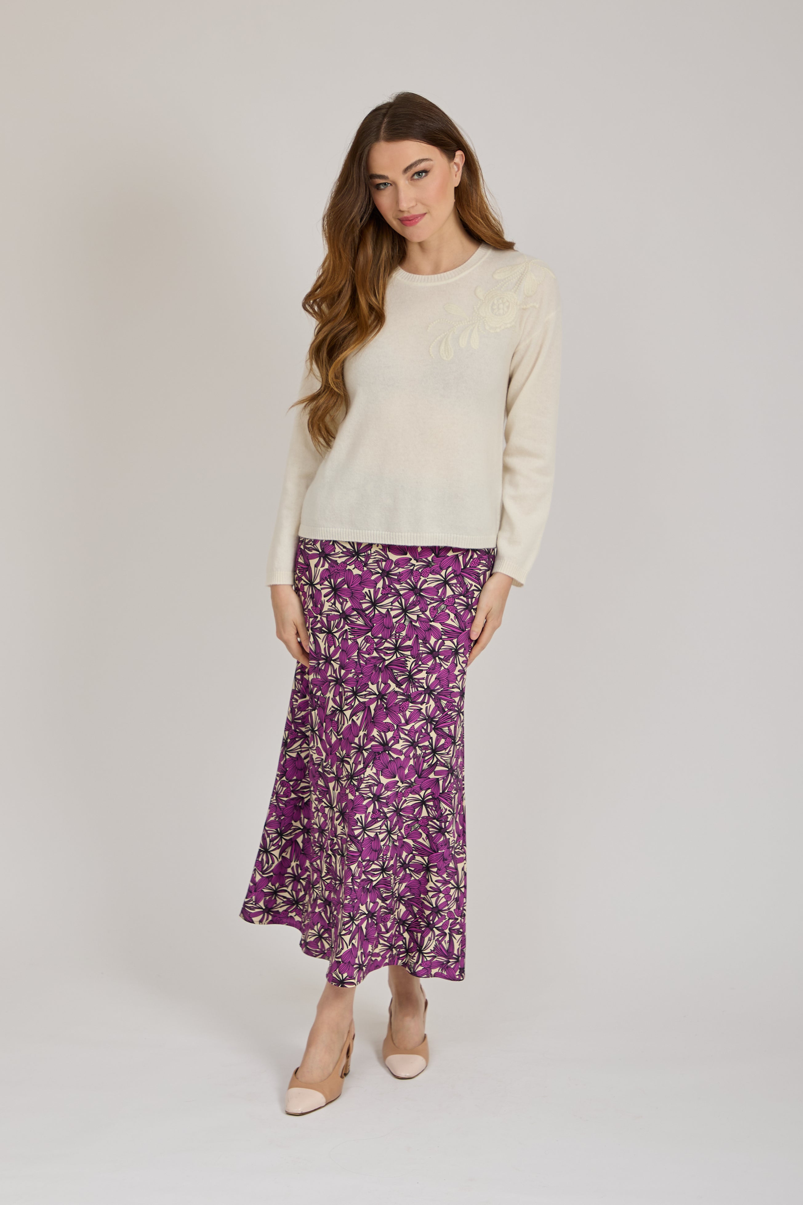 CASHMERE JUMPER WITH DETAILS-WHITE