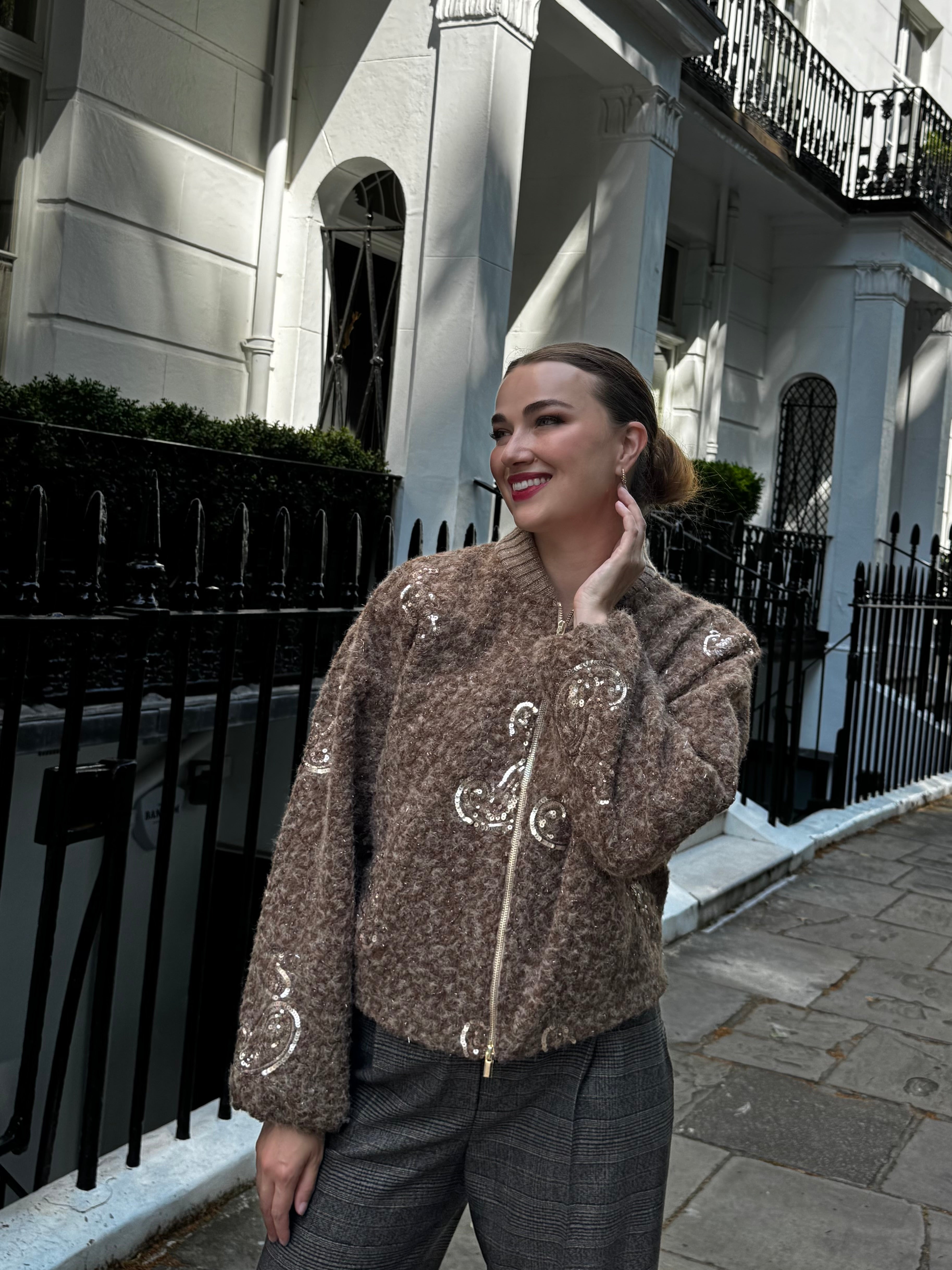 BOMBER JACKET-MARRONE
