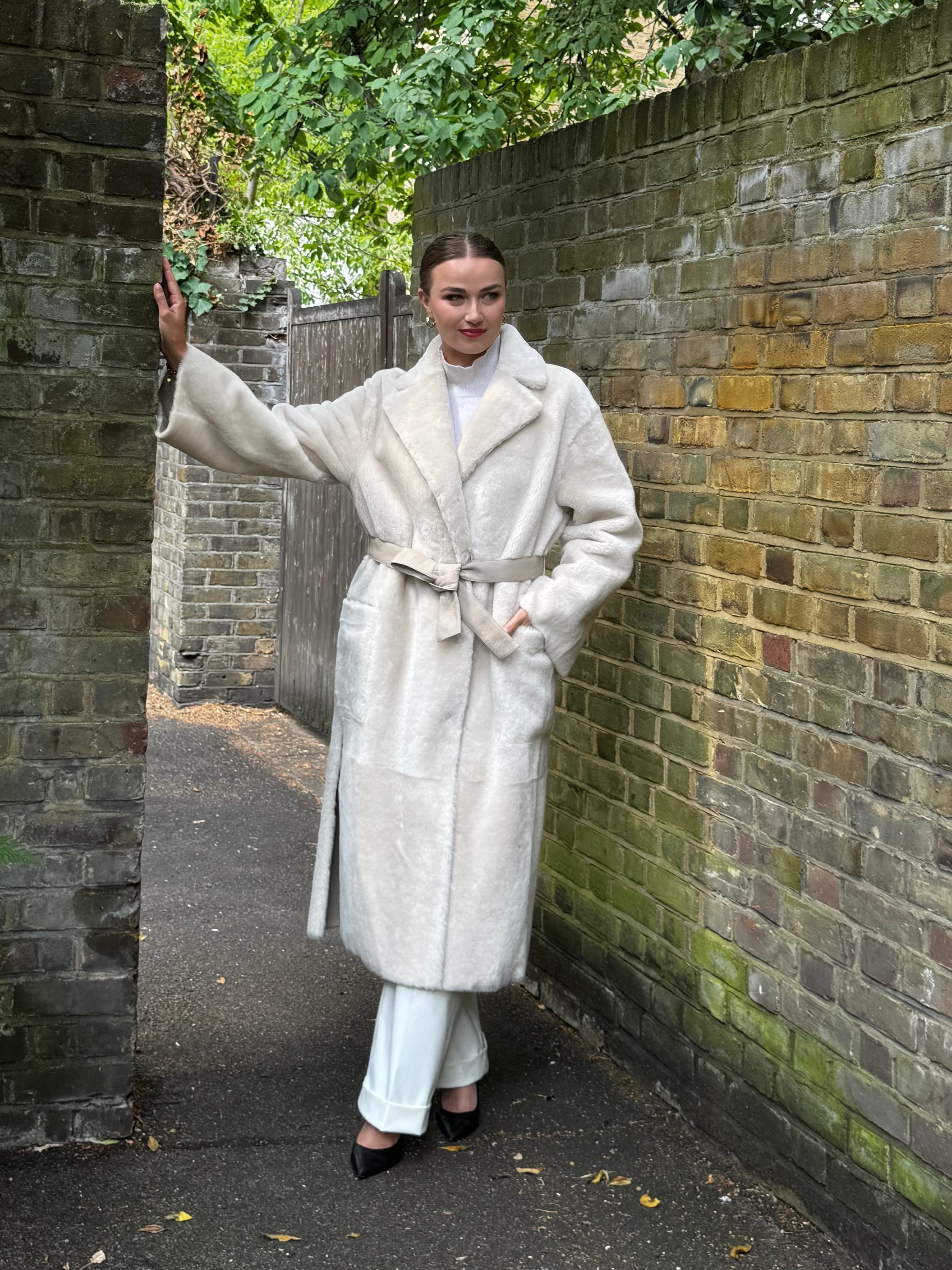 REVERSIBLE SHEARLING COAT- ANGORA