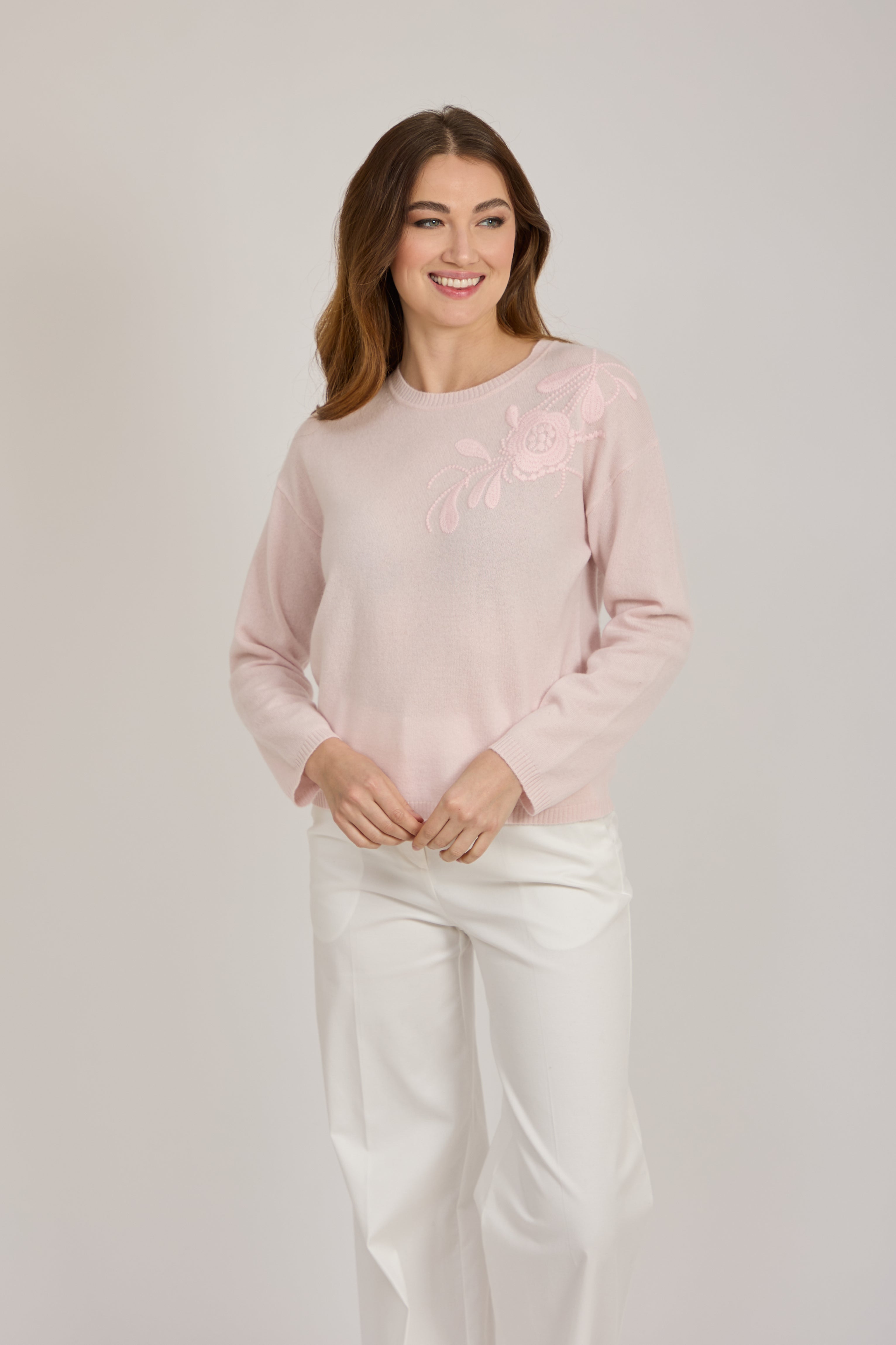 CASHMERE JUMPER WITH DETAILS-PINK