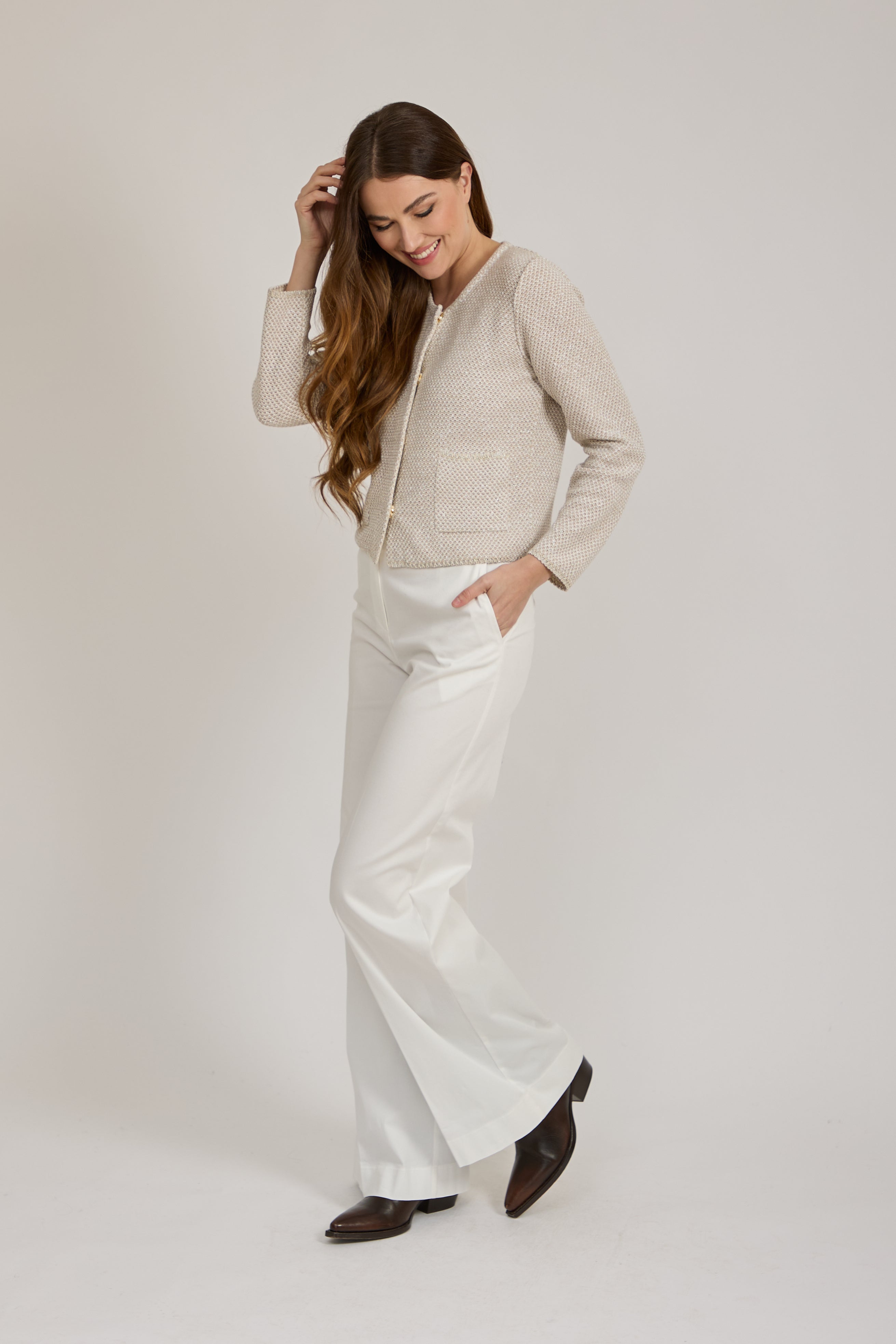 SHORT COTTON JACKET-BEIGE