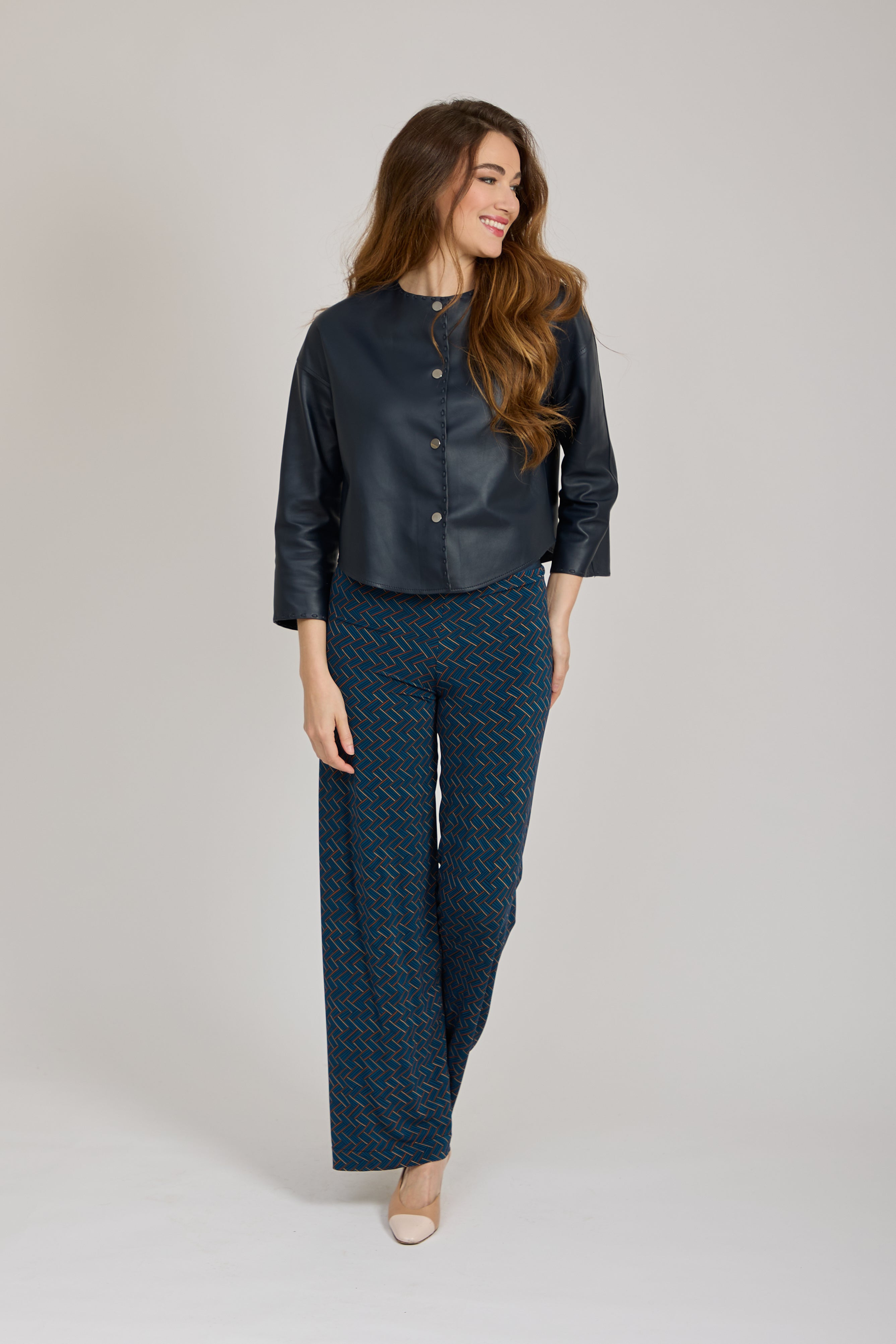 PRINTED FLARE TROUSERS