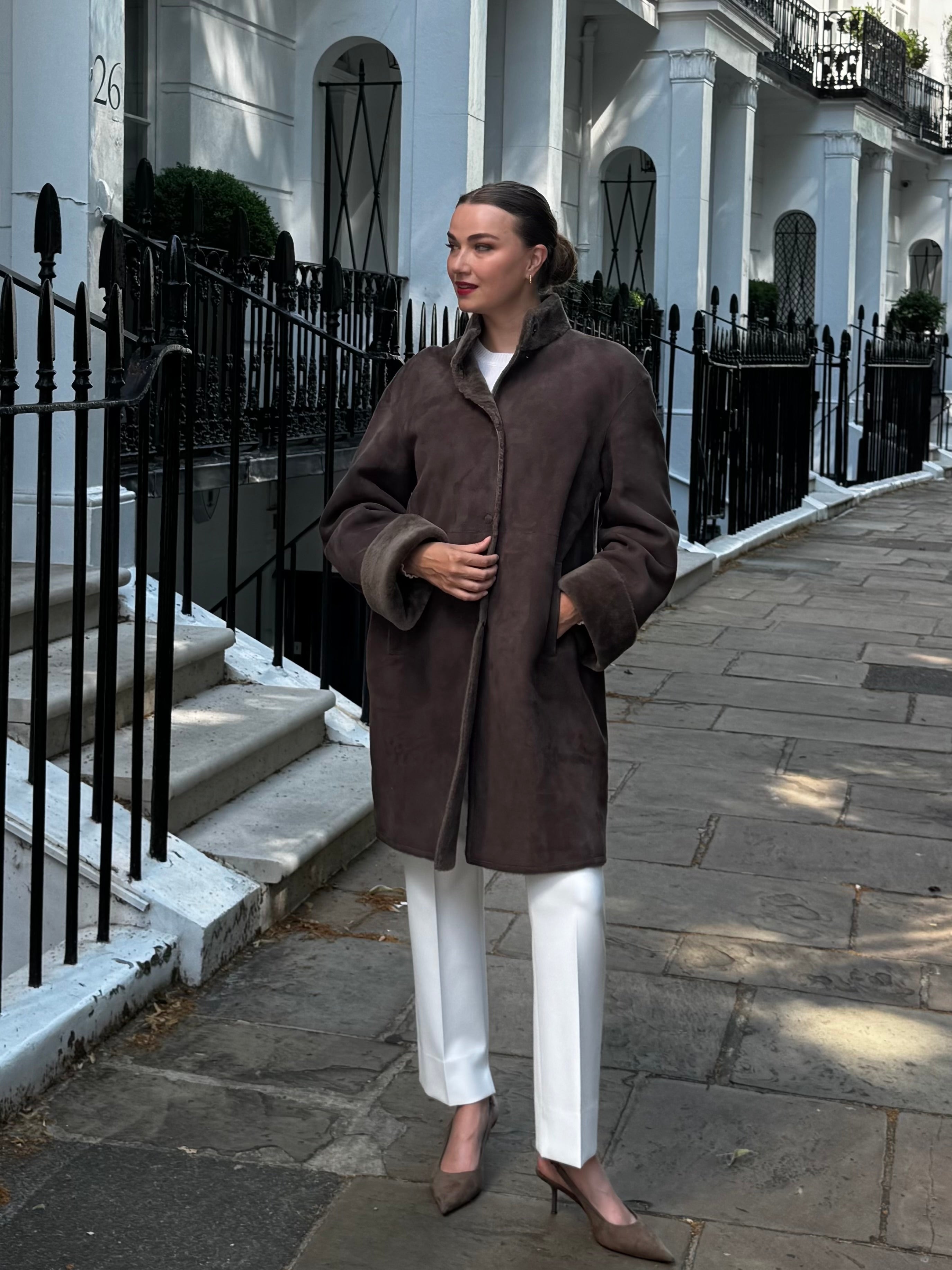 SHEARLING JACKET-BROWN