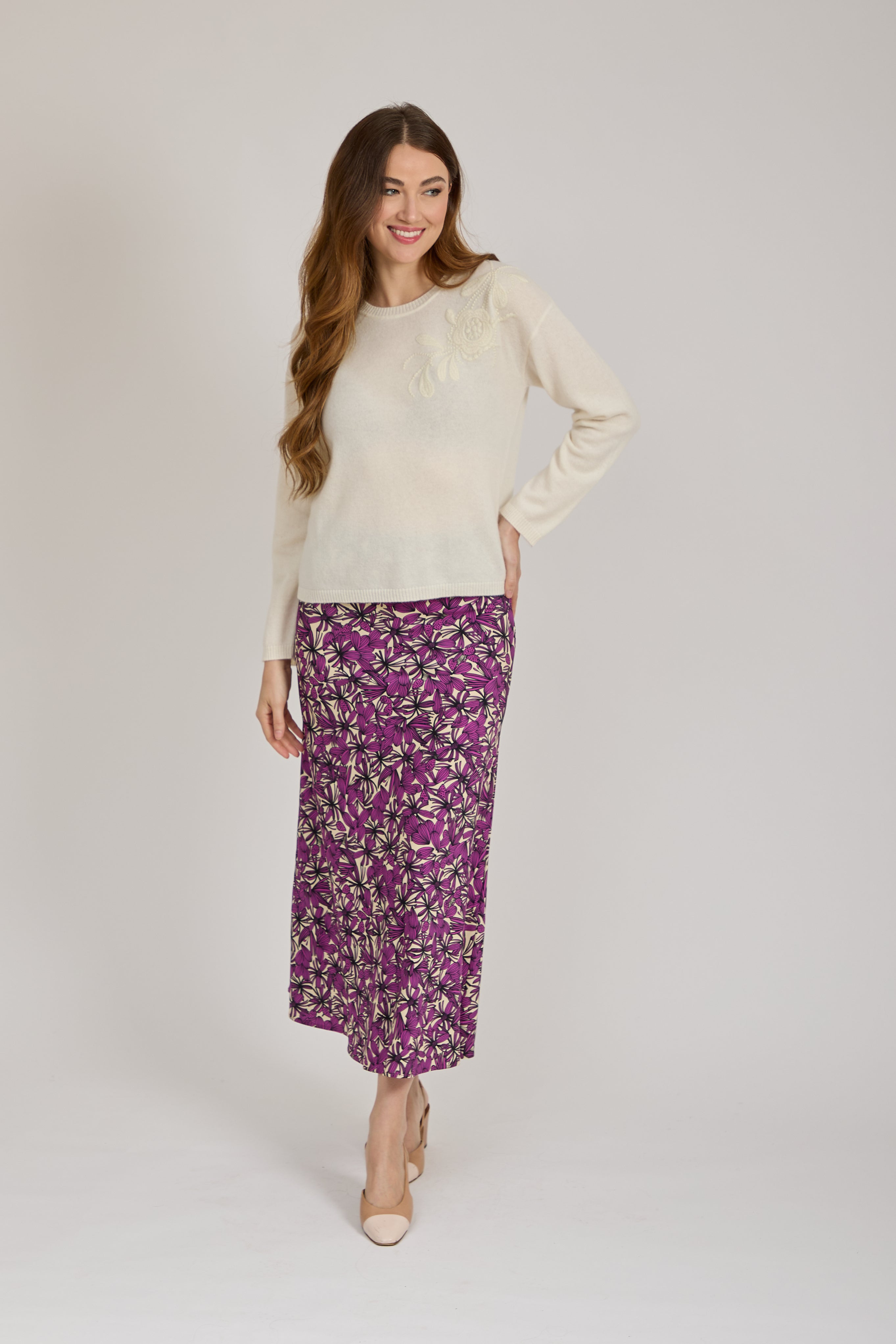 CASHMERE JUMPER WITH DETAILS-WHITE