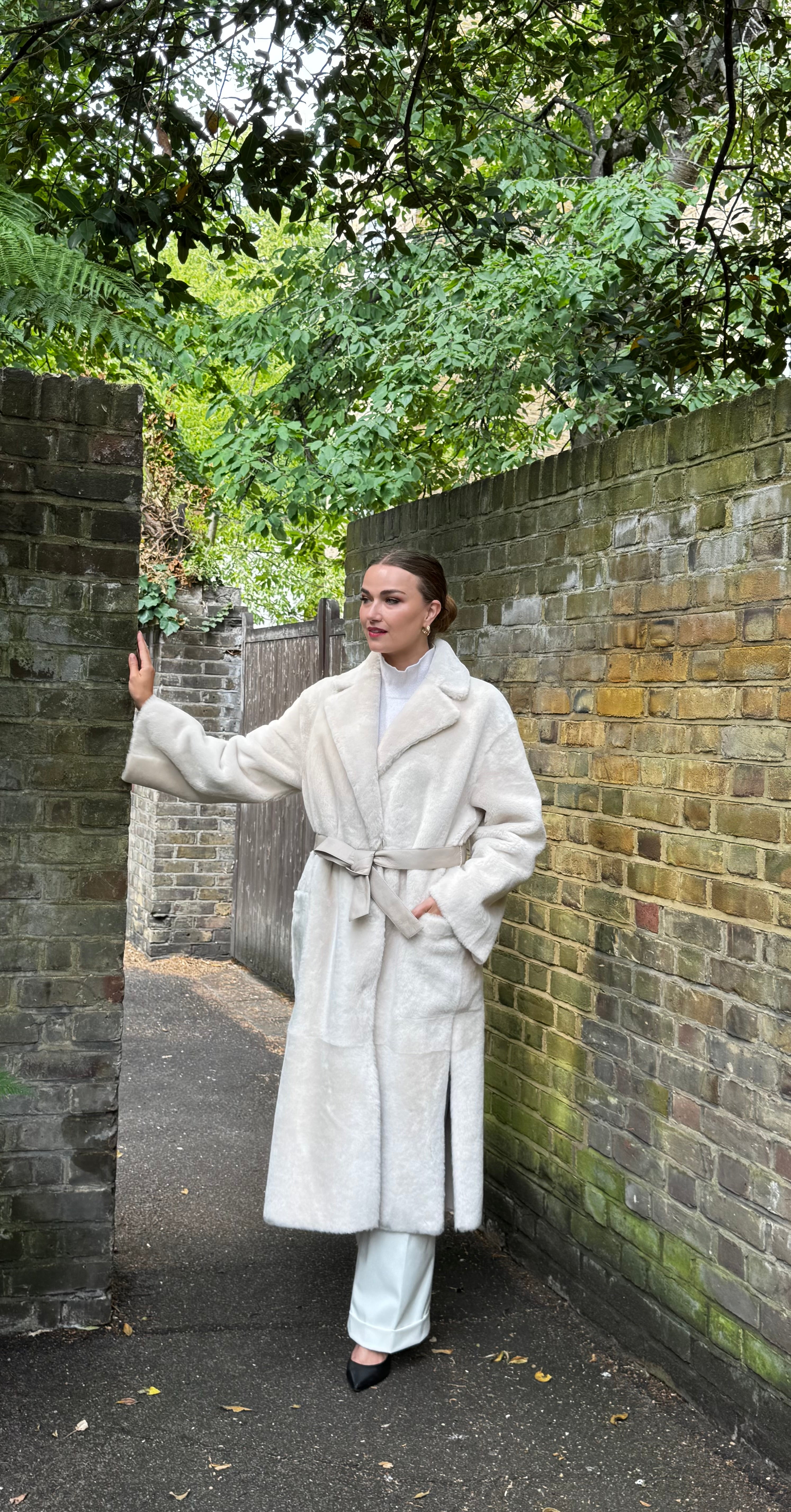 REVERSIBLE SHEARLING COAT- ANGORA