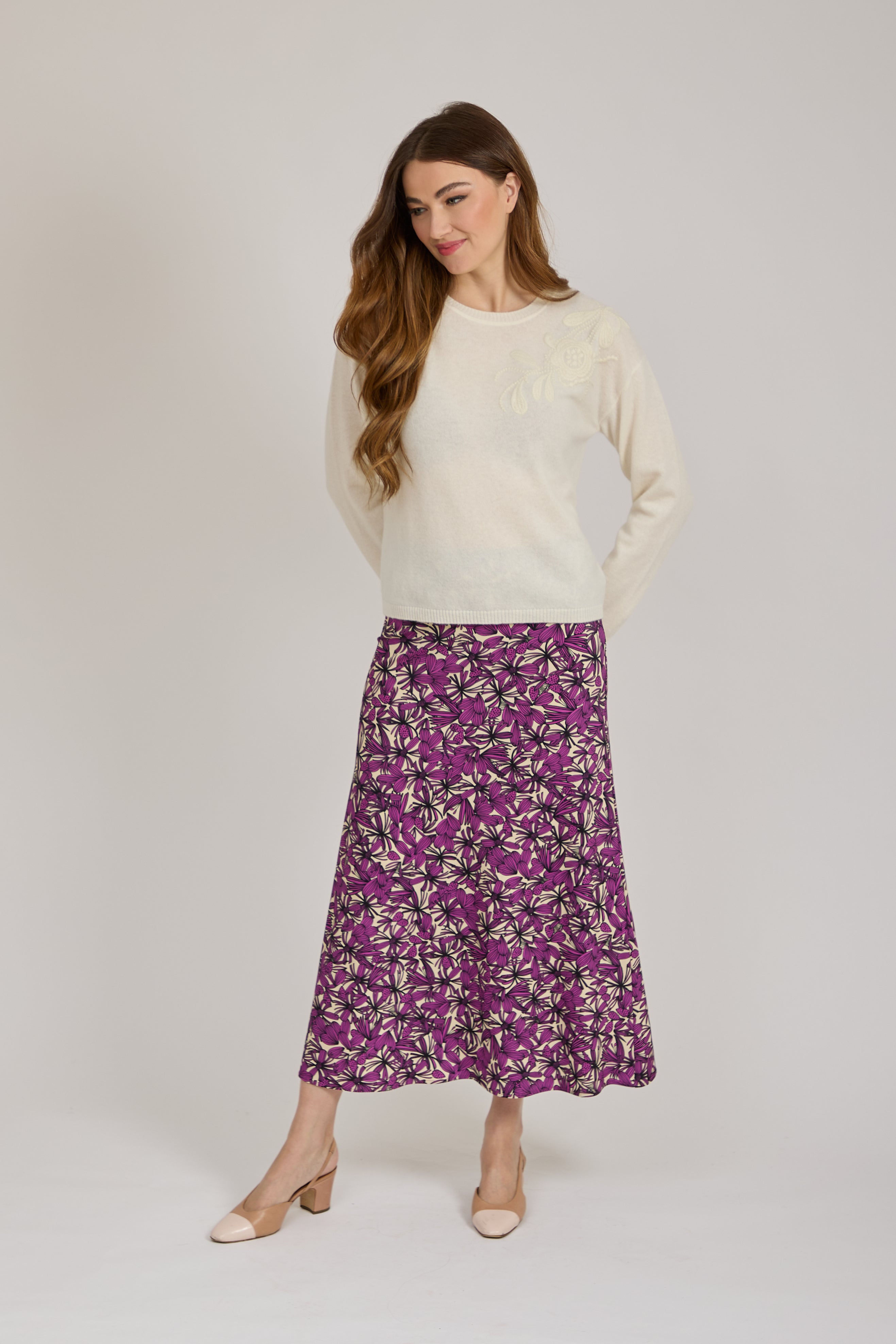 CASHMERE JUMPER WITH DETAILS-WHITE