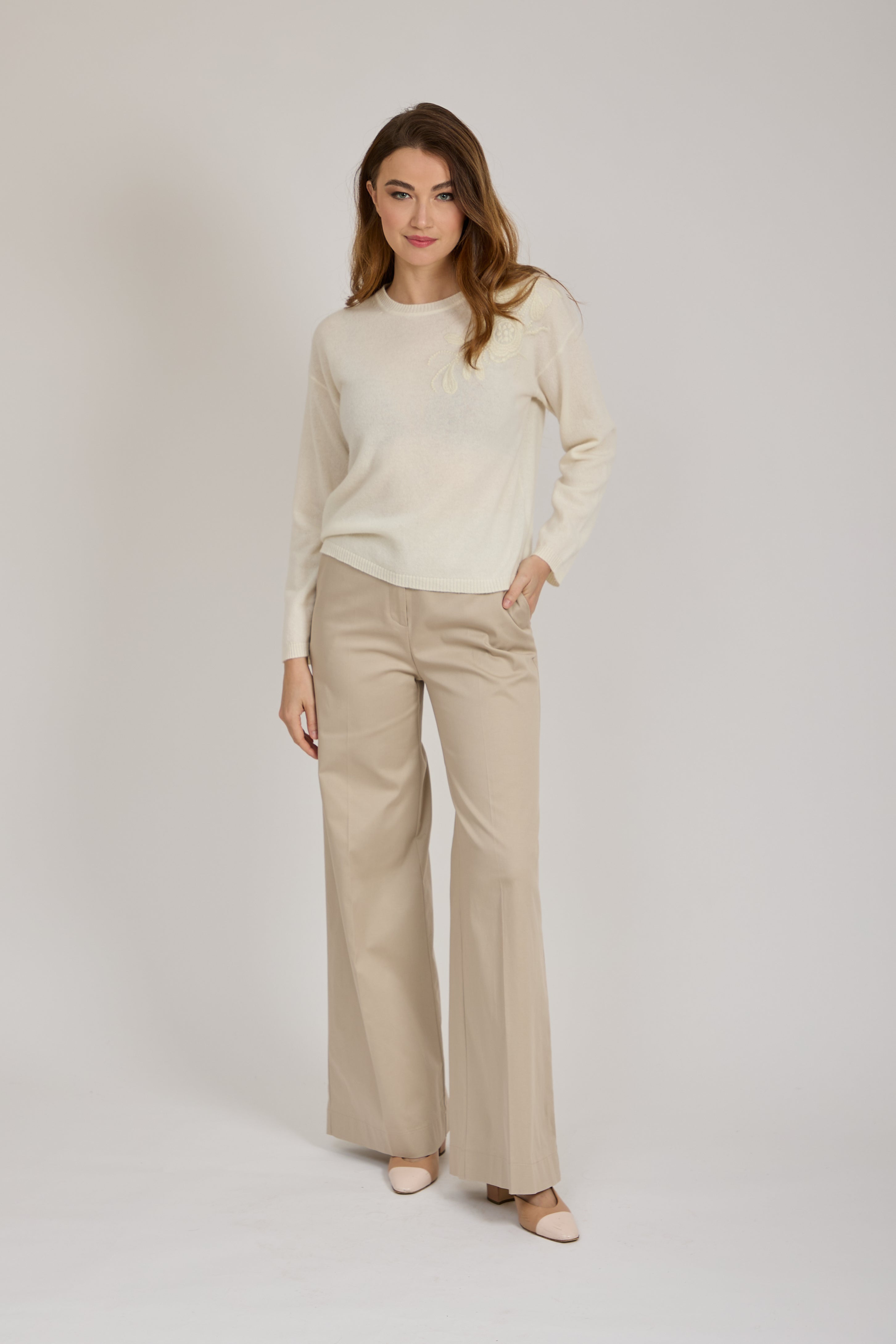 WIDE TROUSERS-SABBIA