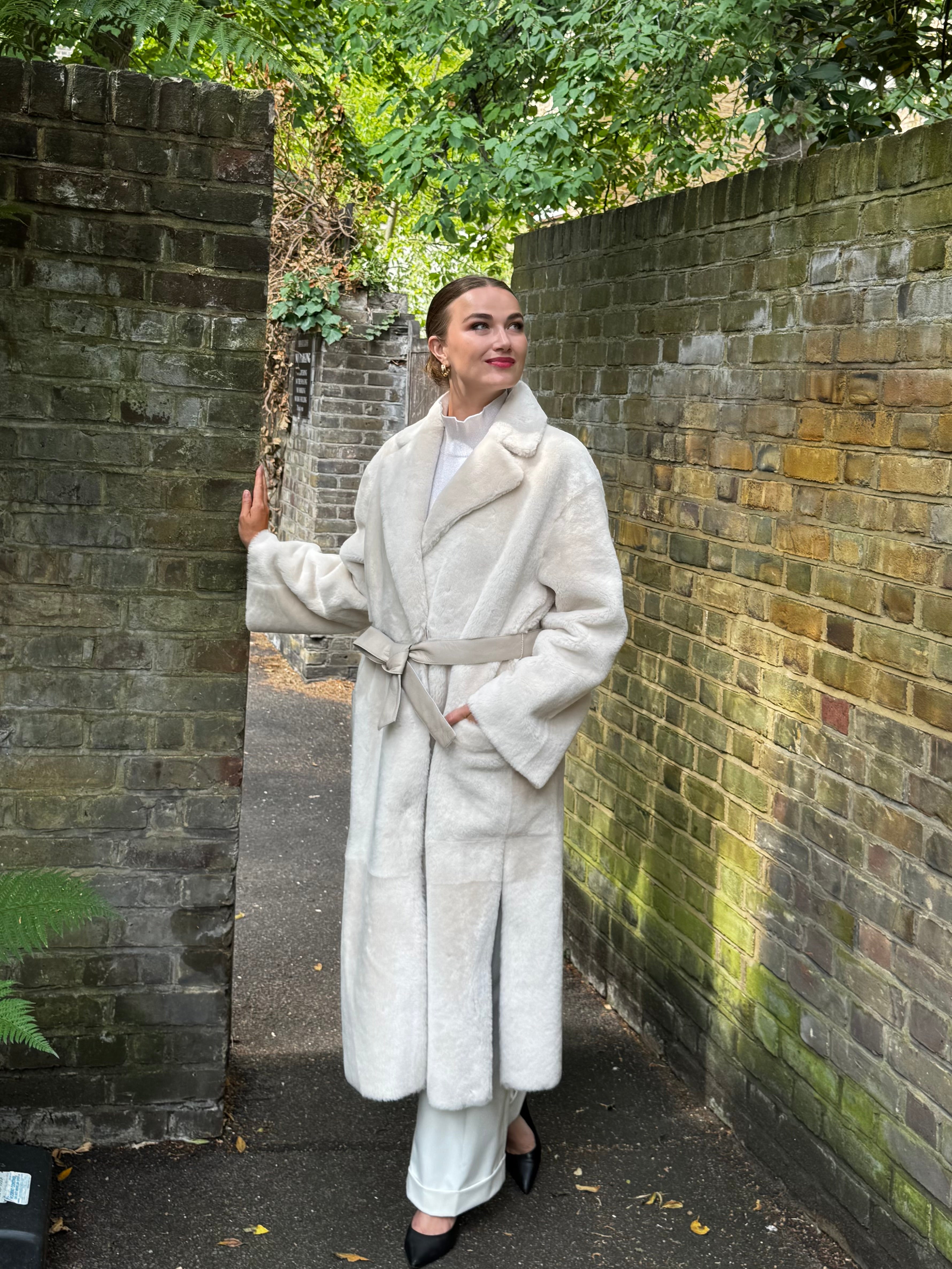 REVERSIBLE SHEARLING COAT- ANGORA