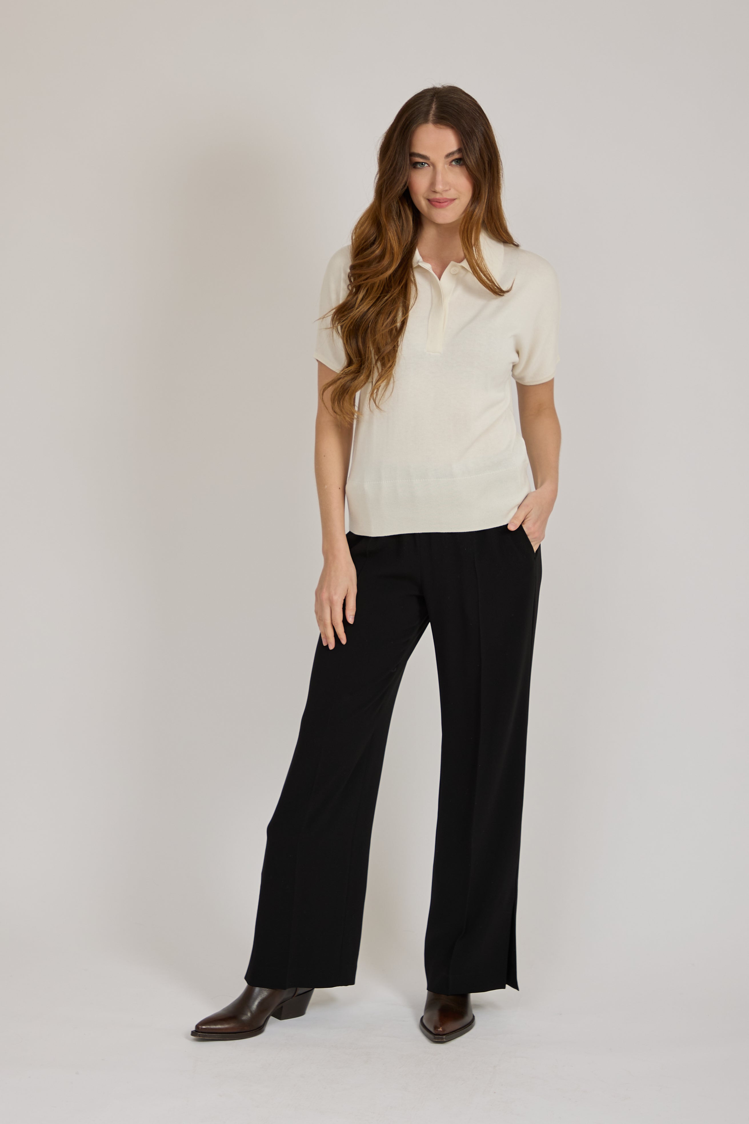 FLARE TROUSERS-BLACK