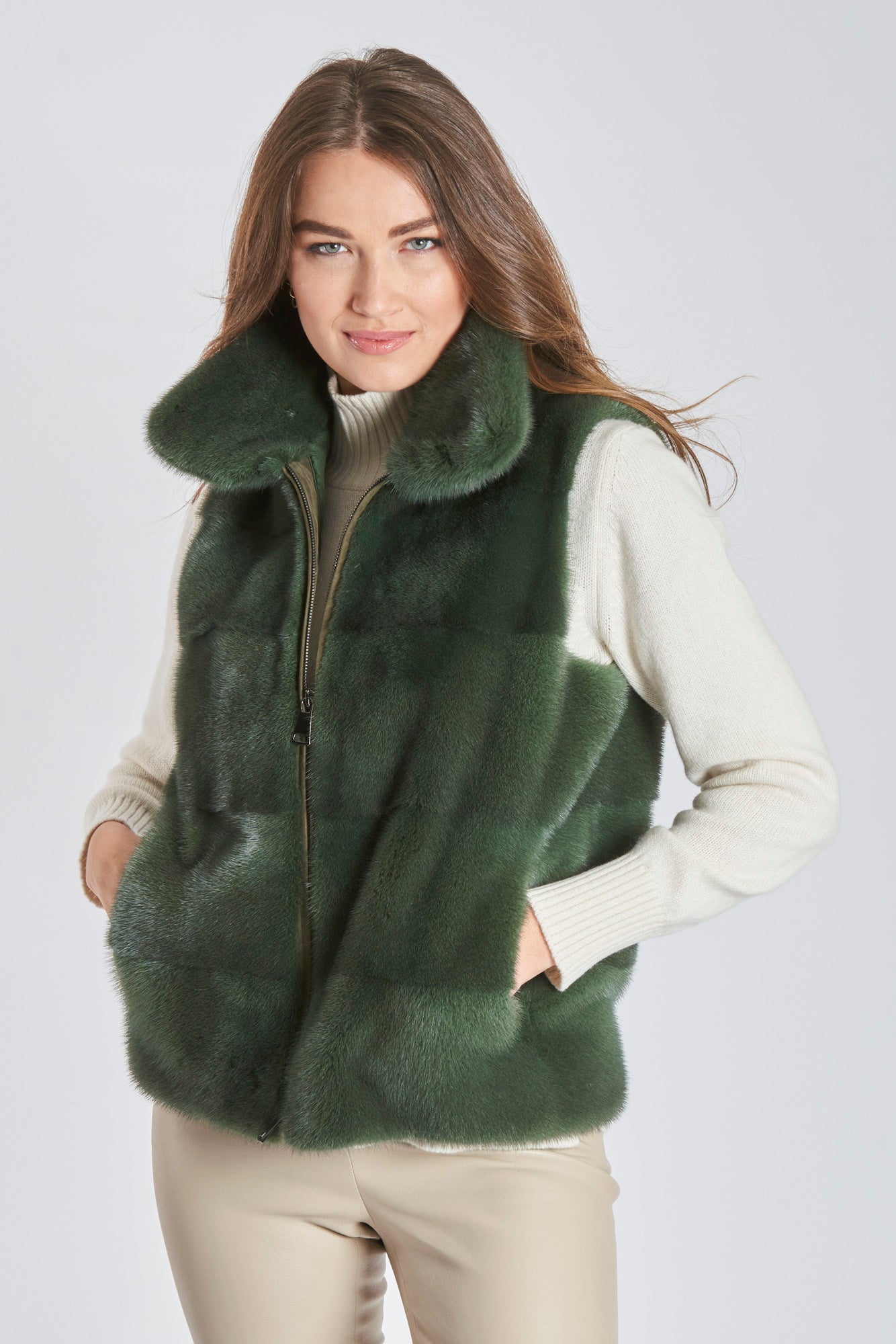 MINK VEST - GREEN