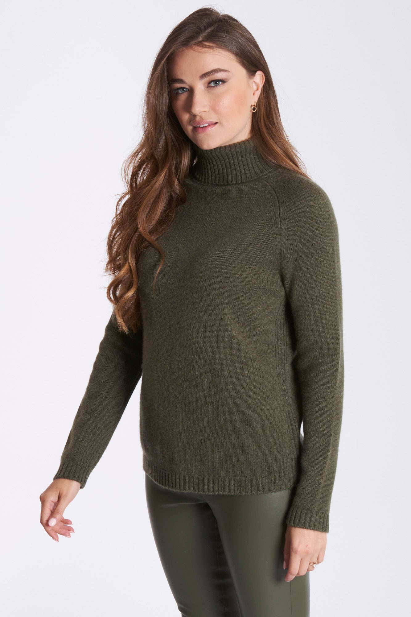 Pull col roulé en pur cachemire