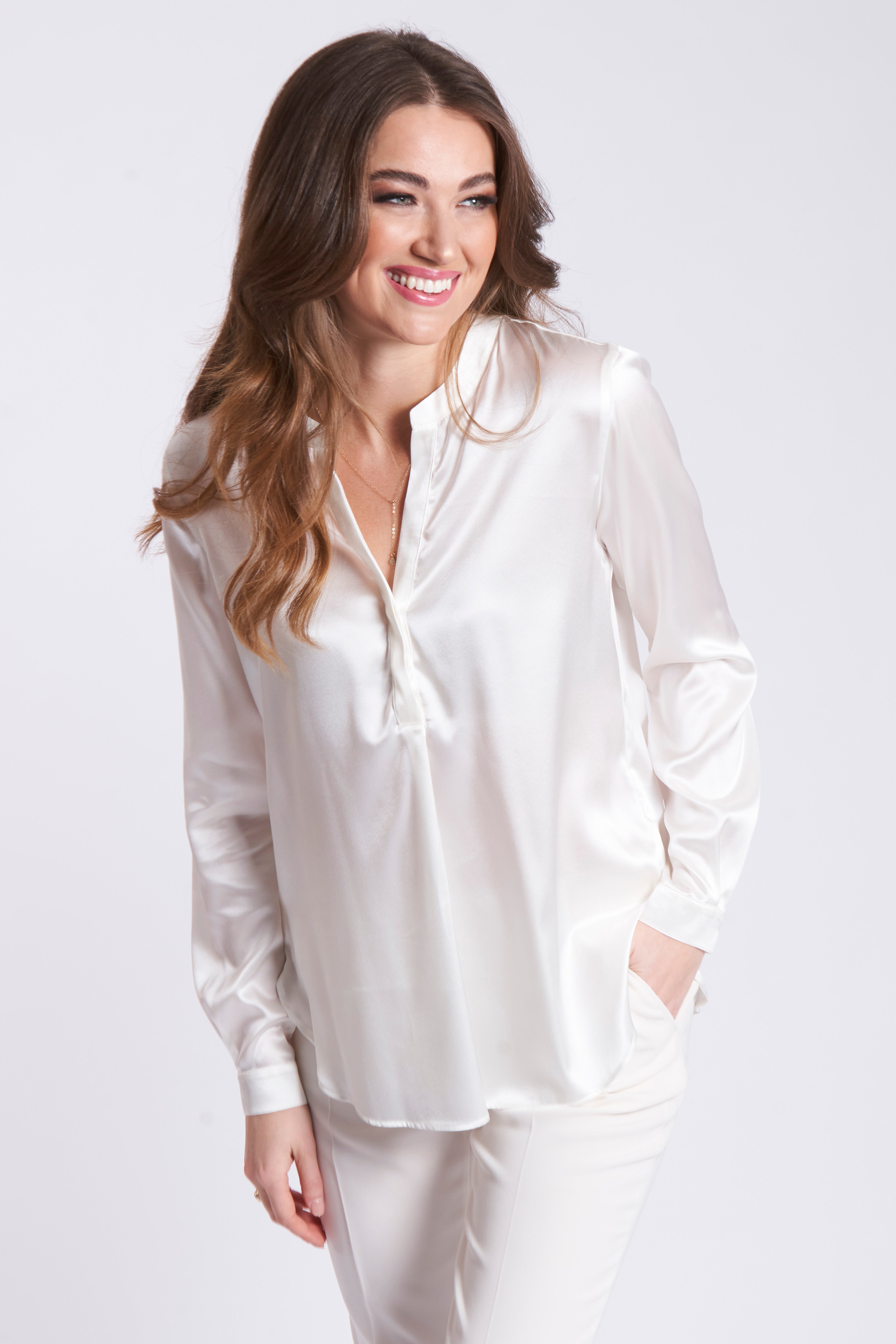 Chemise en soie latte