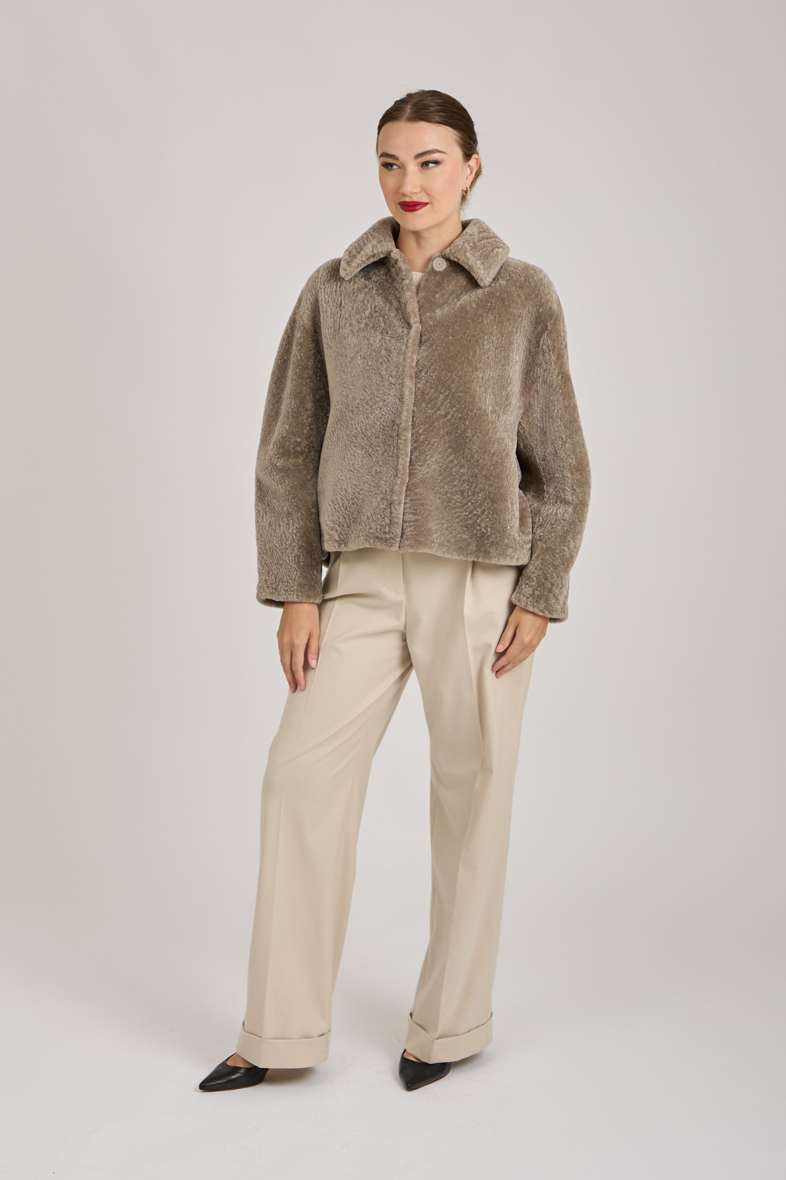 SHEARLING JACKET-GREIGE