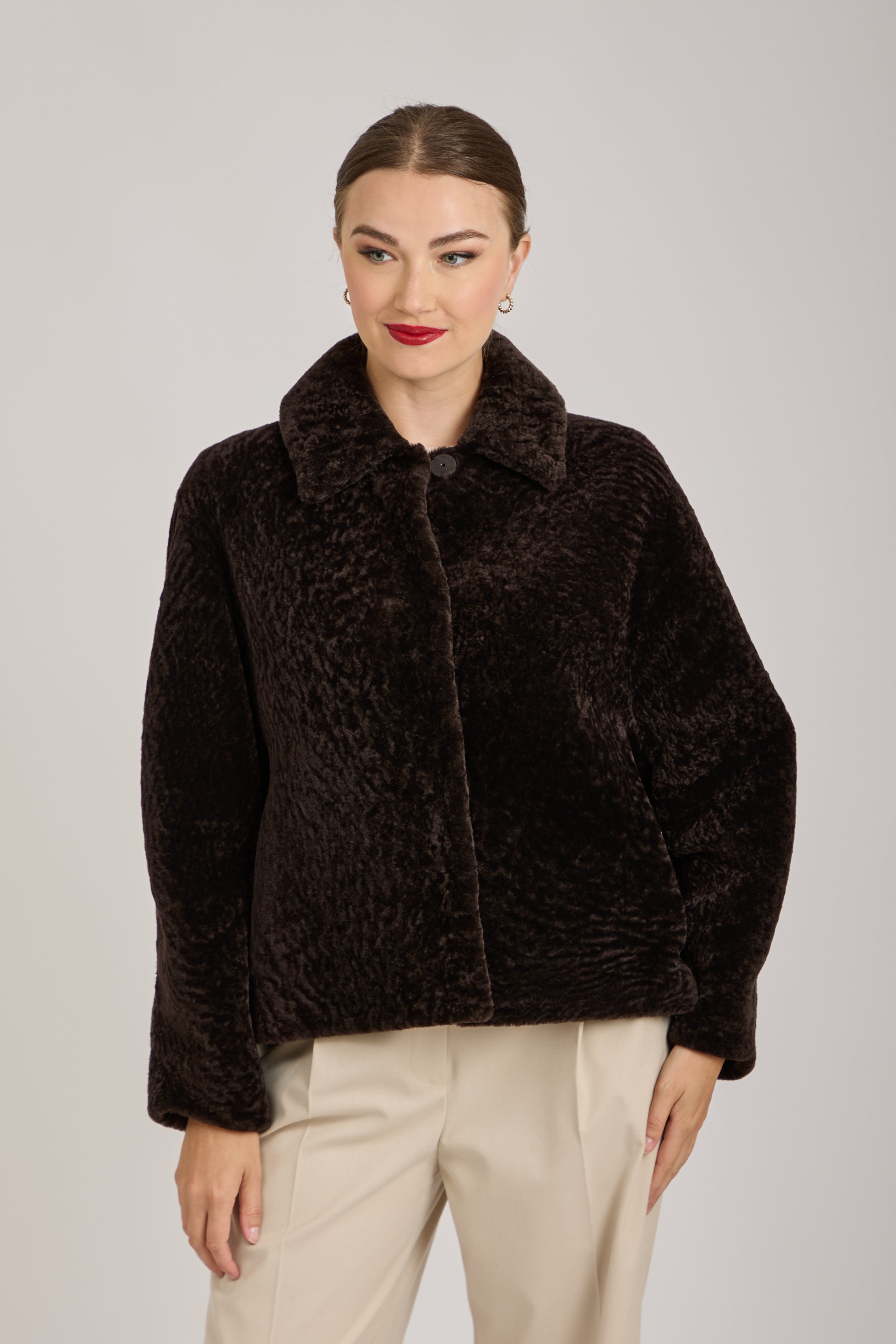 SHORT SHEARLING JACKET-CARRUBA