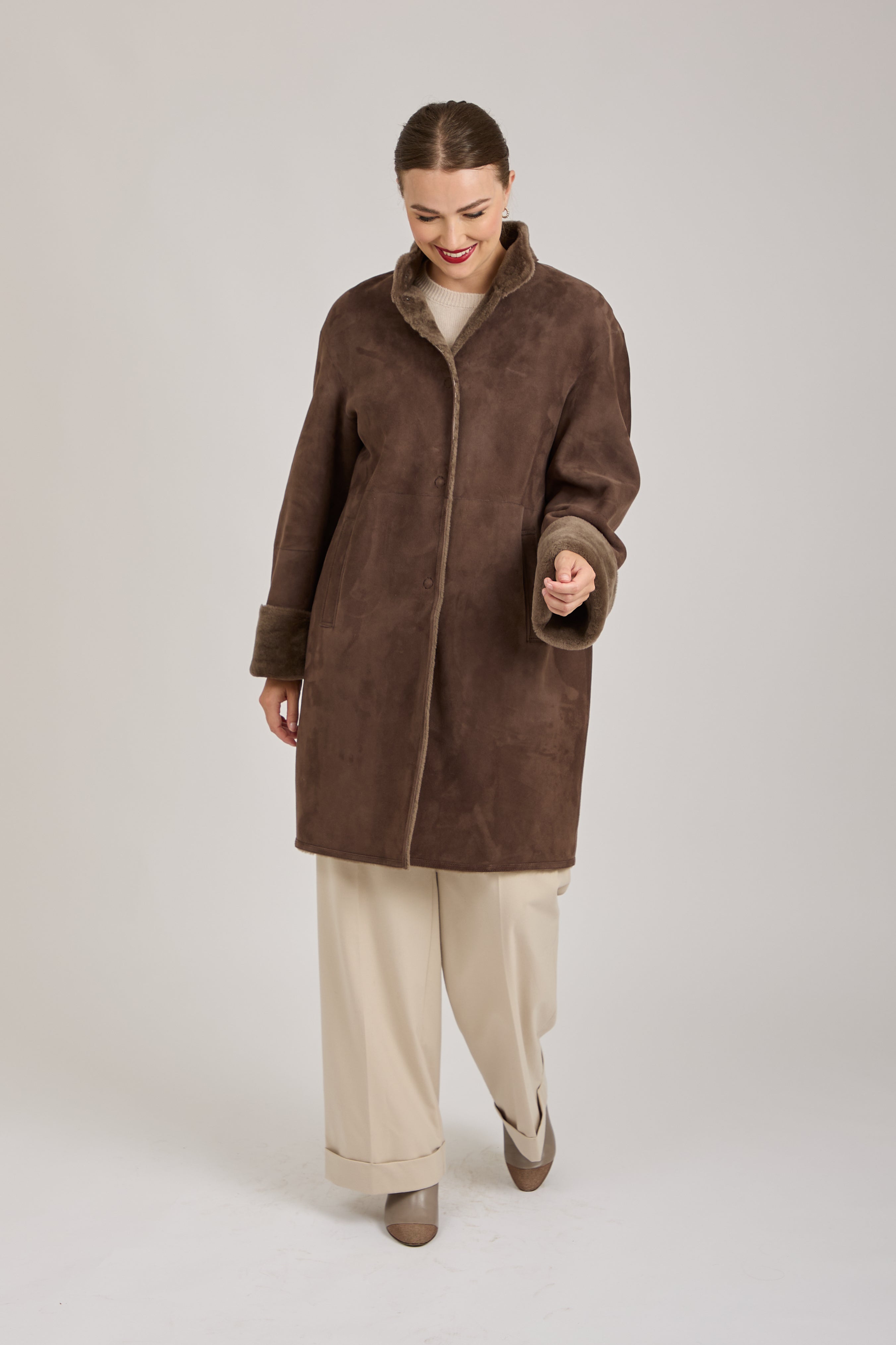SHEARLING JACKET-BROWN