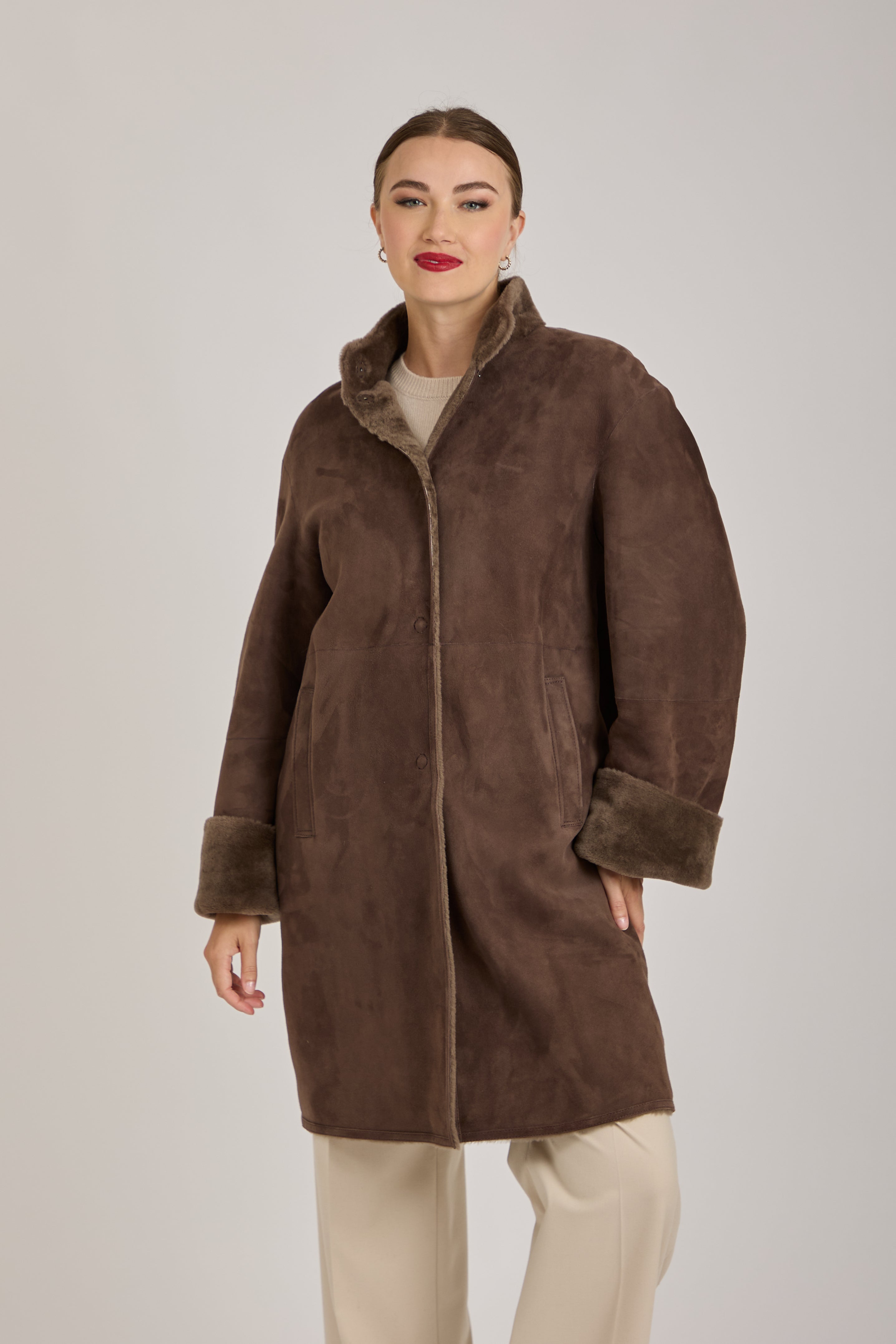 SHEARLING JACKET-BROWN