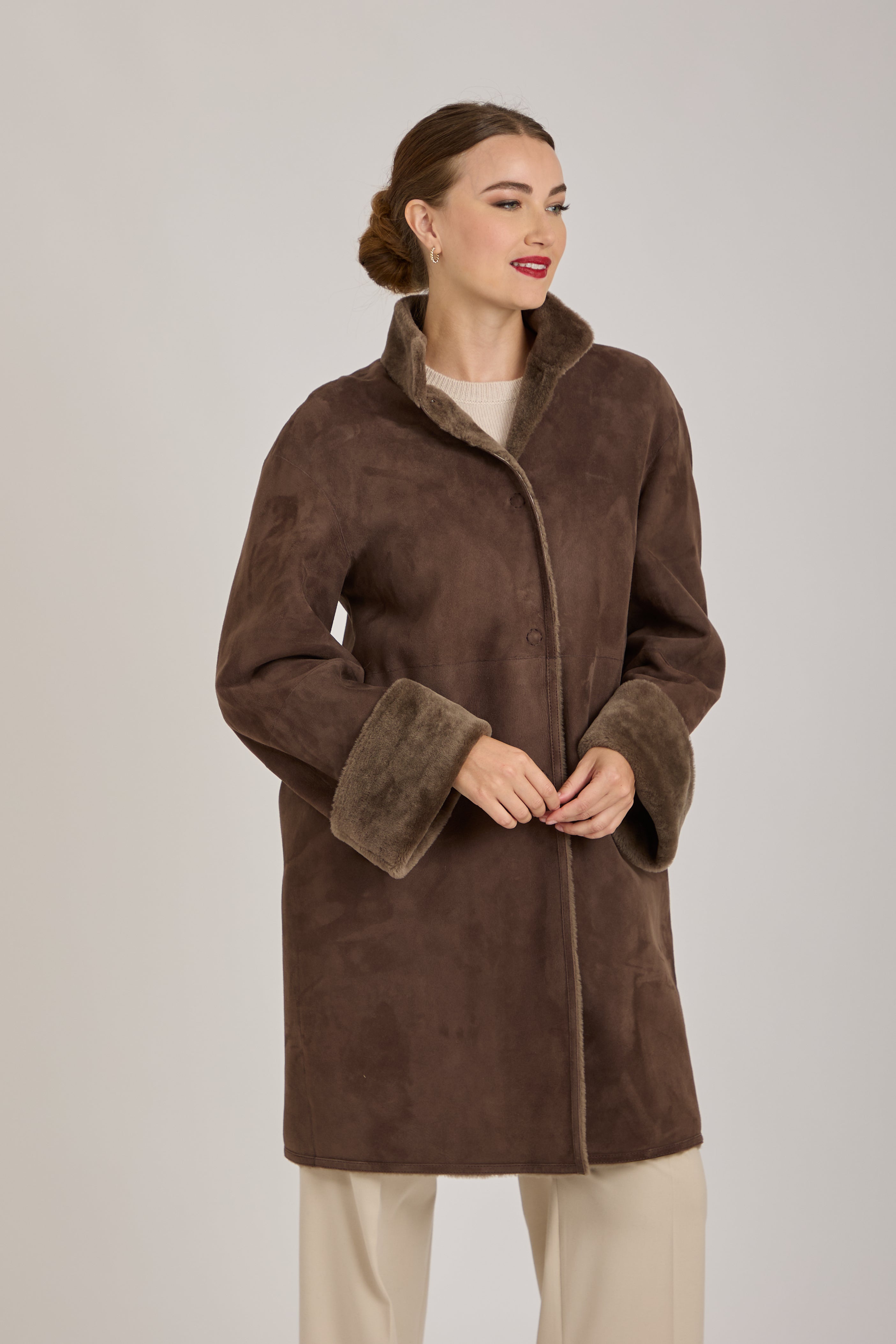 SHEARLING JACKET-BROWN