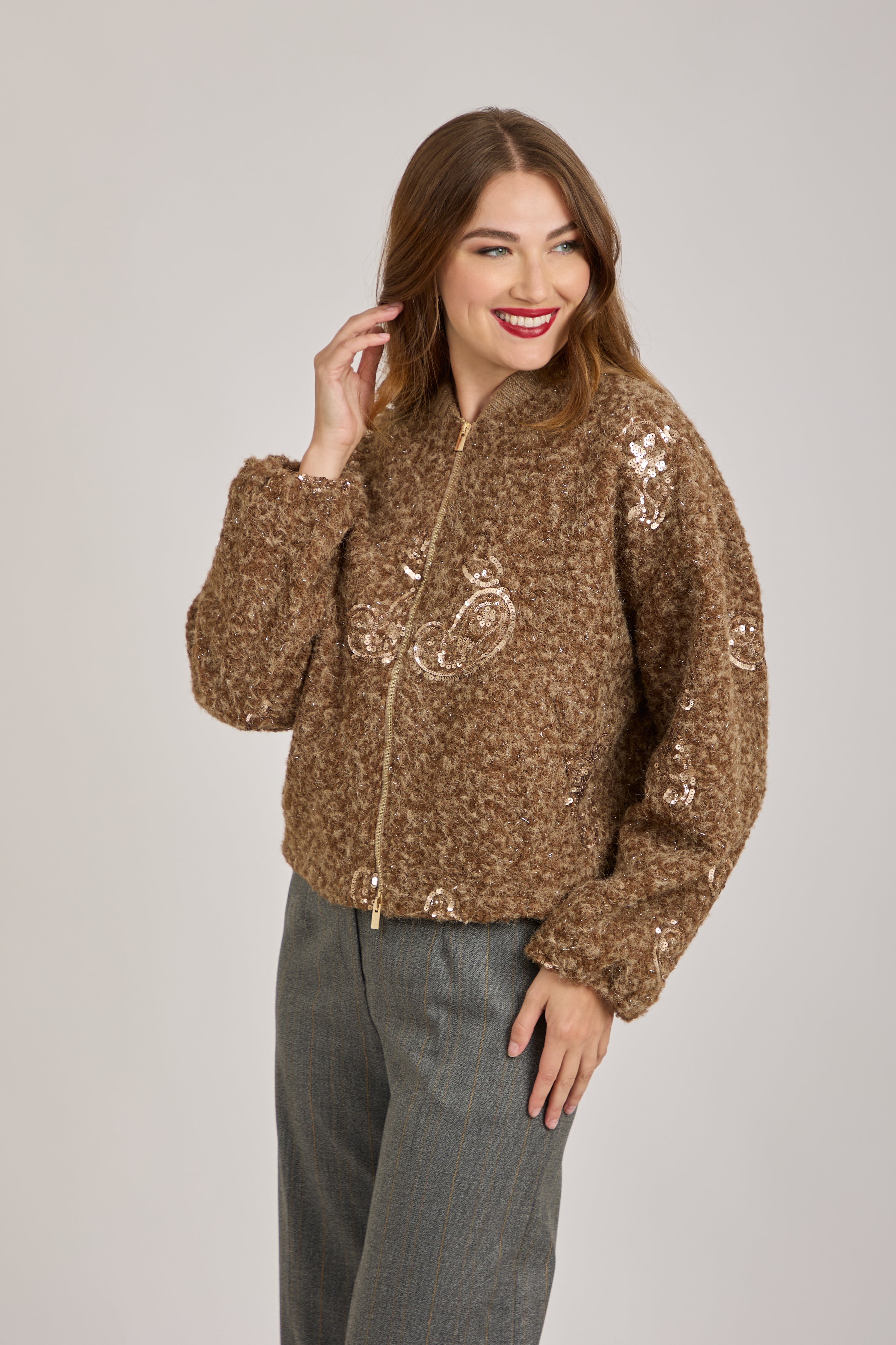 BOMBER JACKET-MARRONE