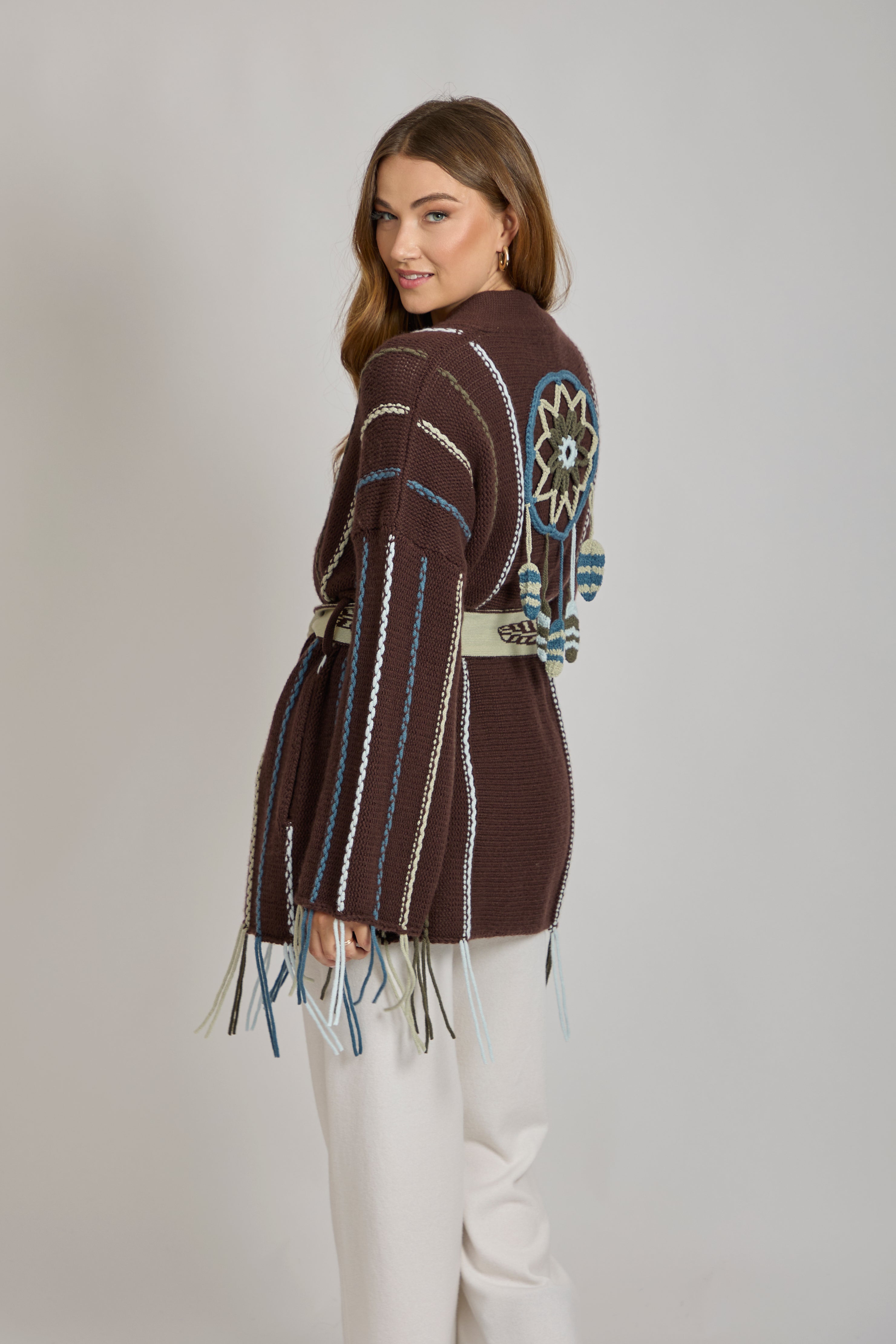 Cardigan en cachemire marron