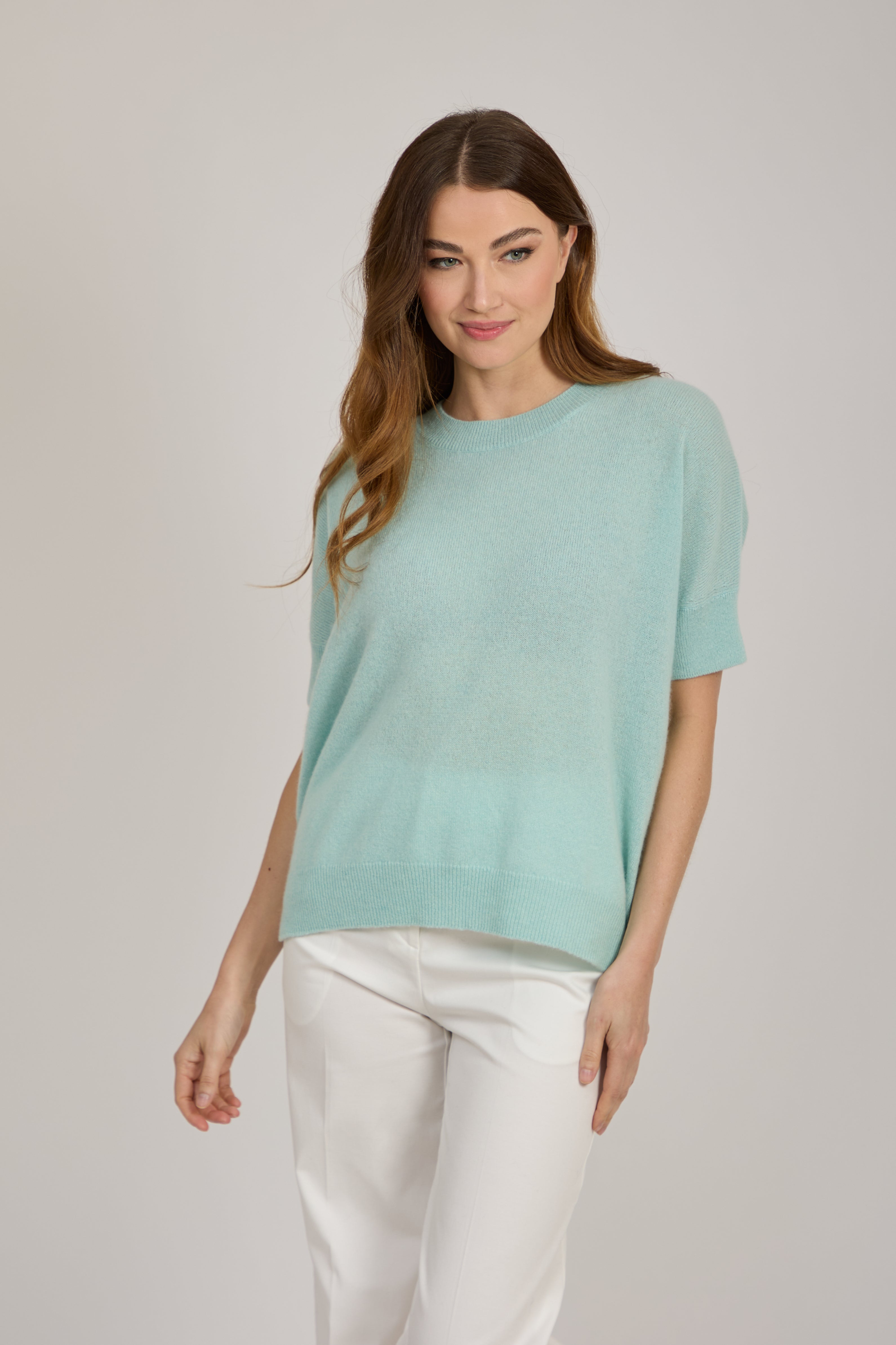 CREW NECK CASHMERE JUMPER-MINT