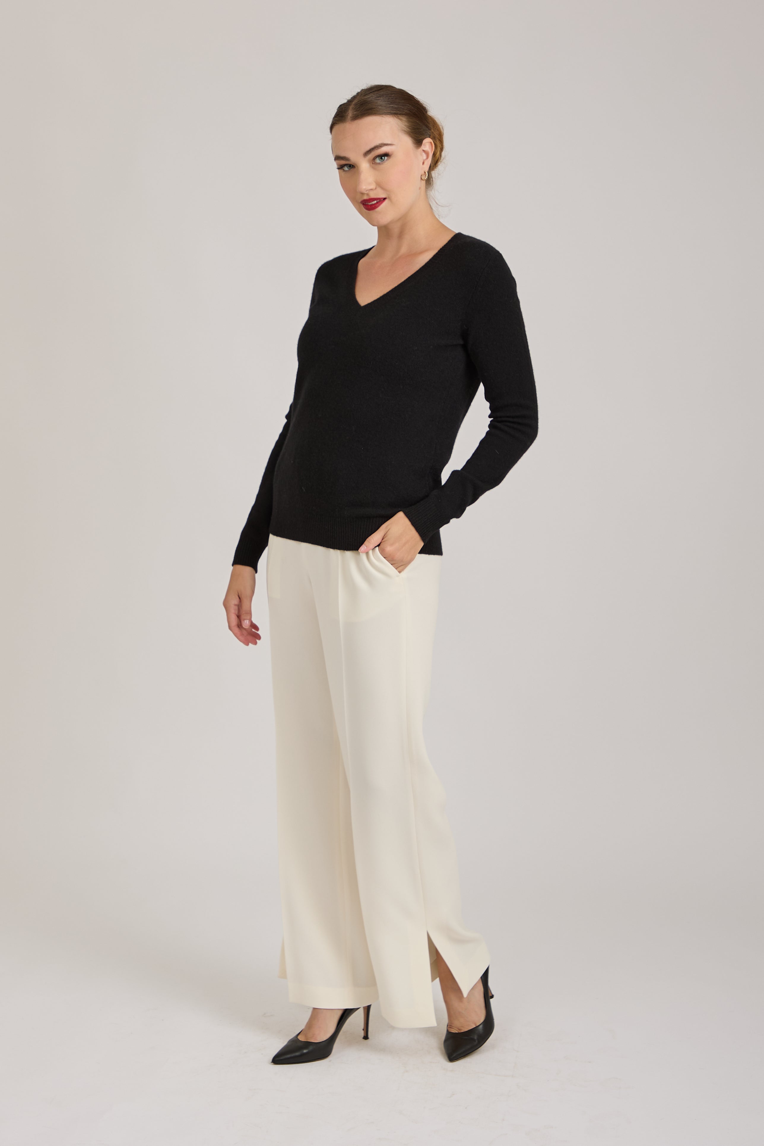 CREPE TROUSERS -WHITE
