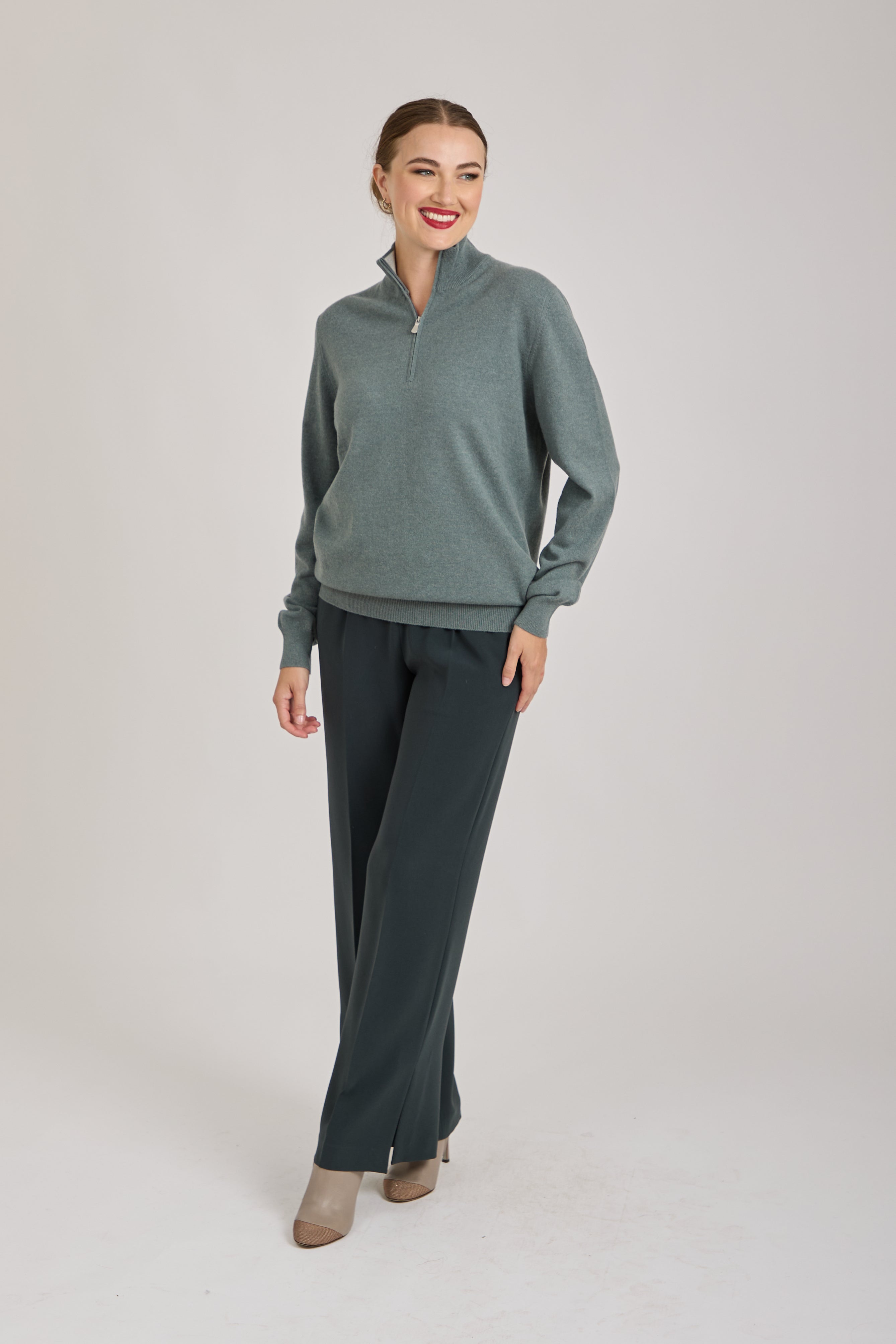 JUMPER WITH ZIP-BLUE STORM