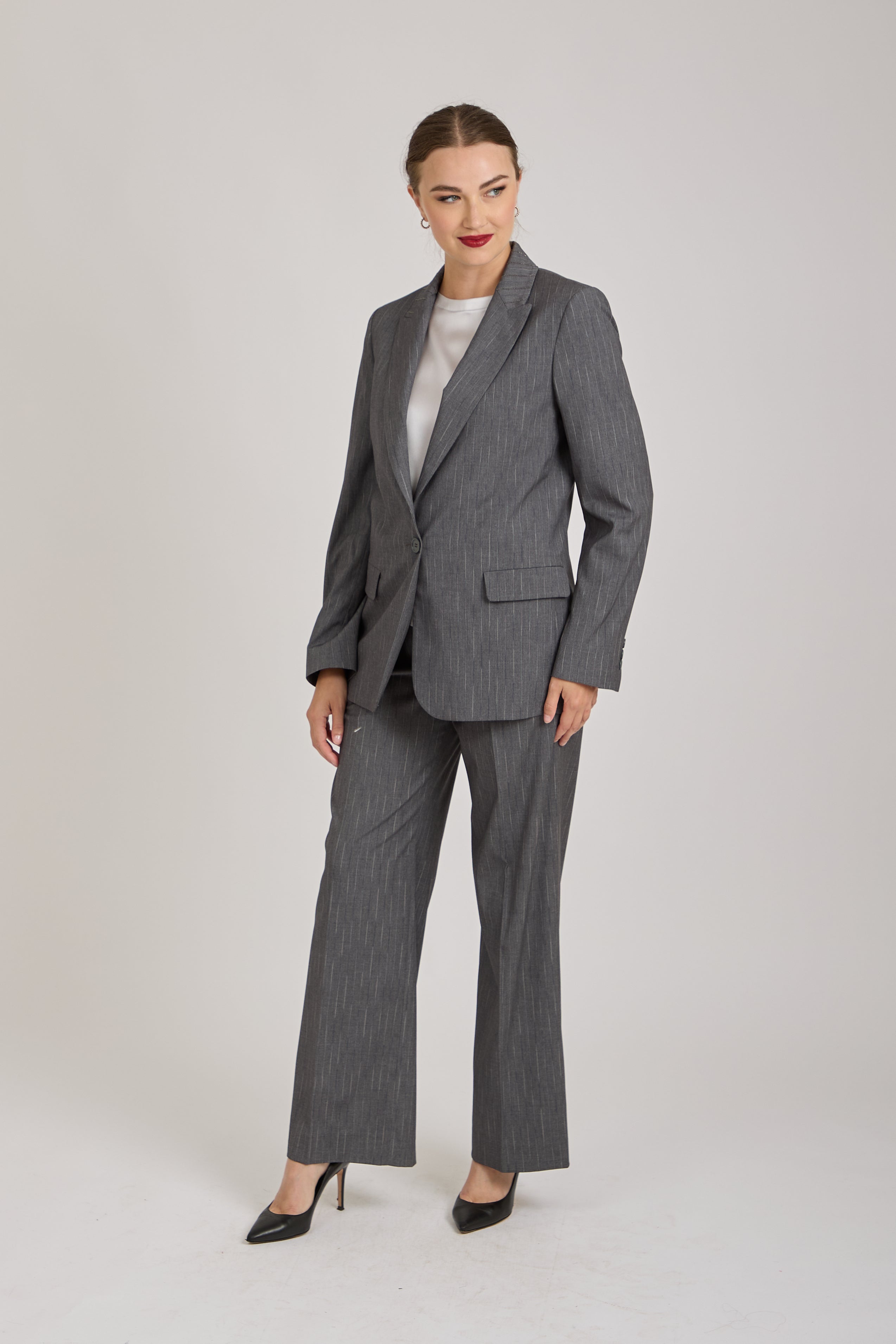 FLARE TROUSERS- GRIGIO