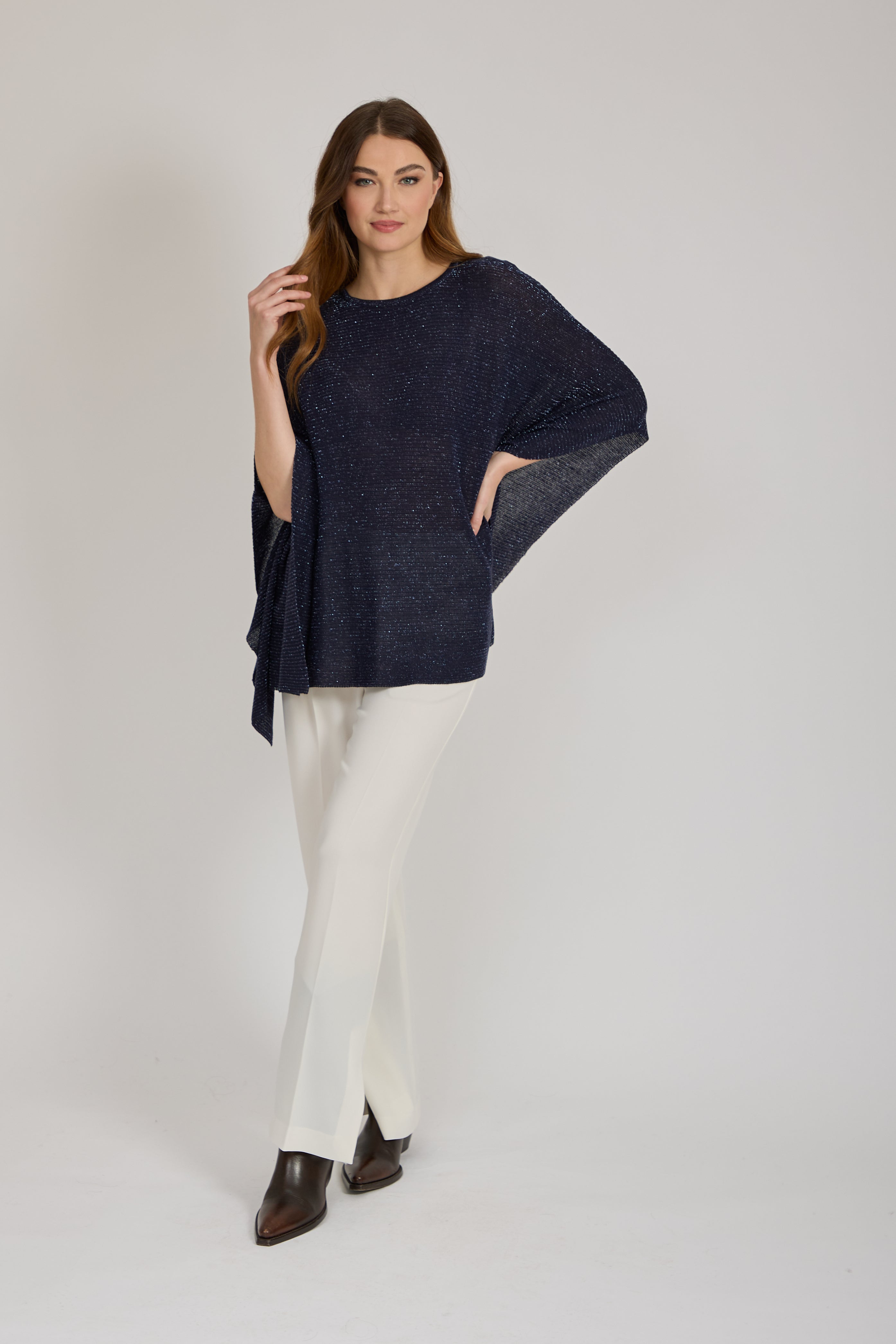 LUREX PONCHO-BLUE