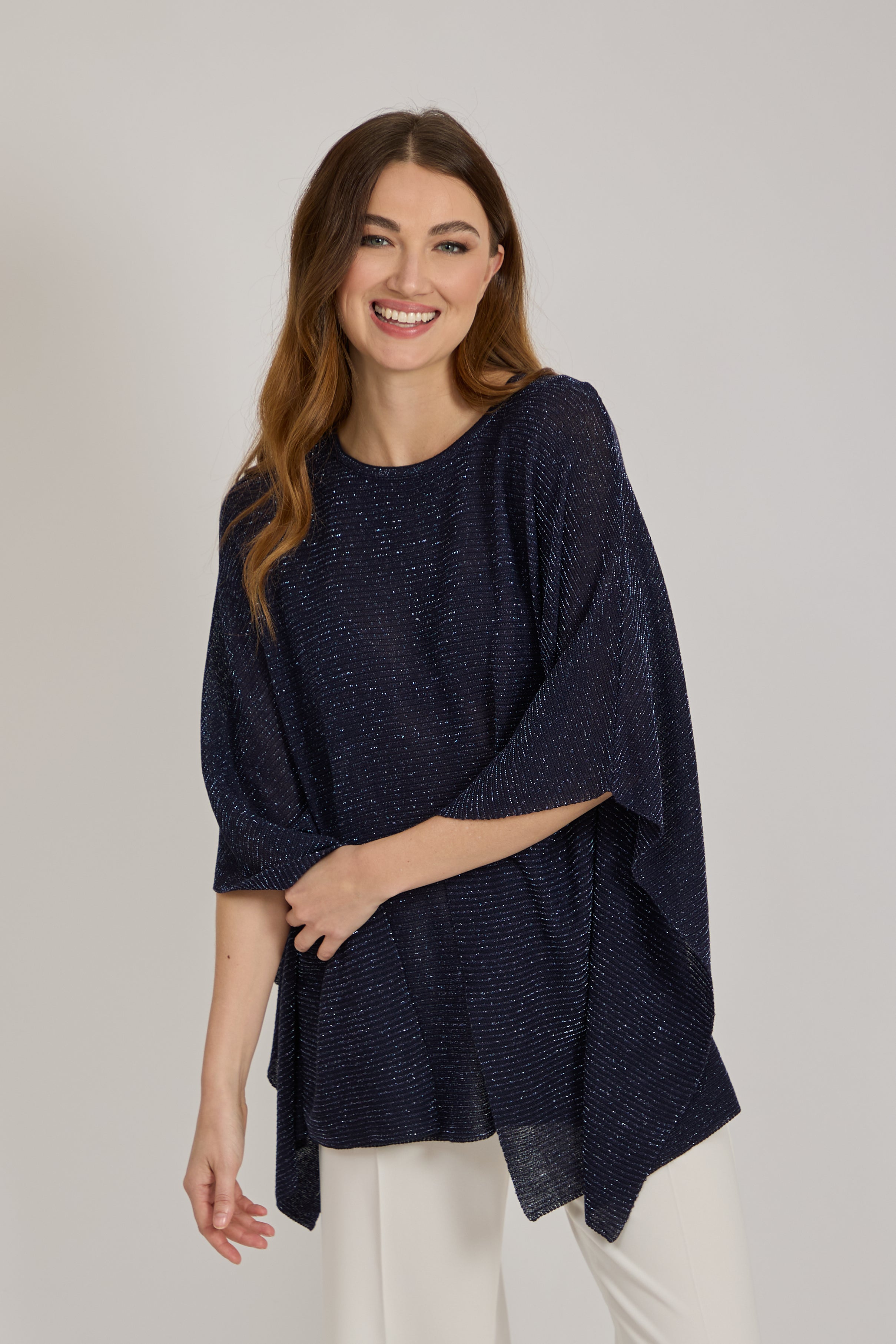 LUREX PONCHO-BLUE