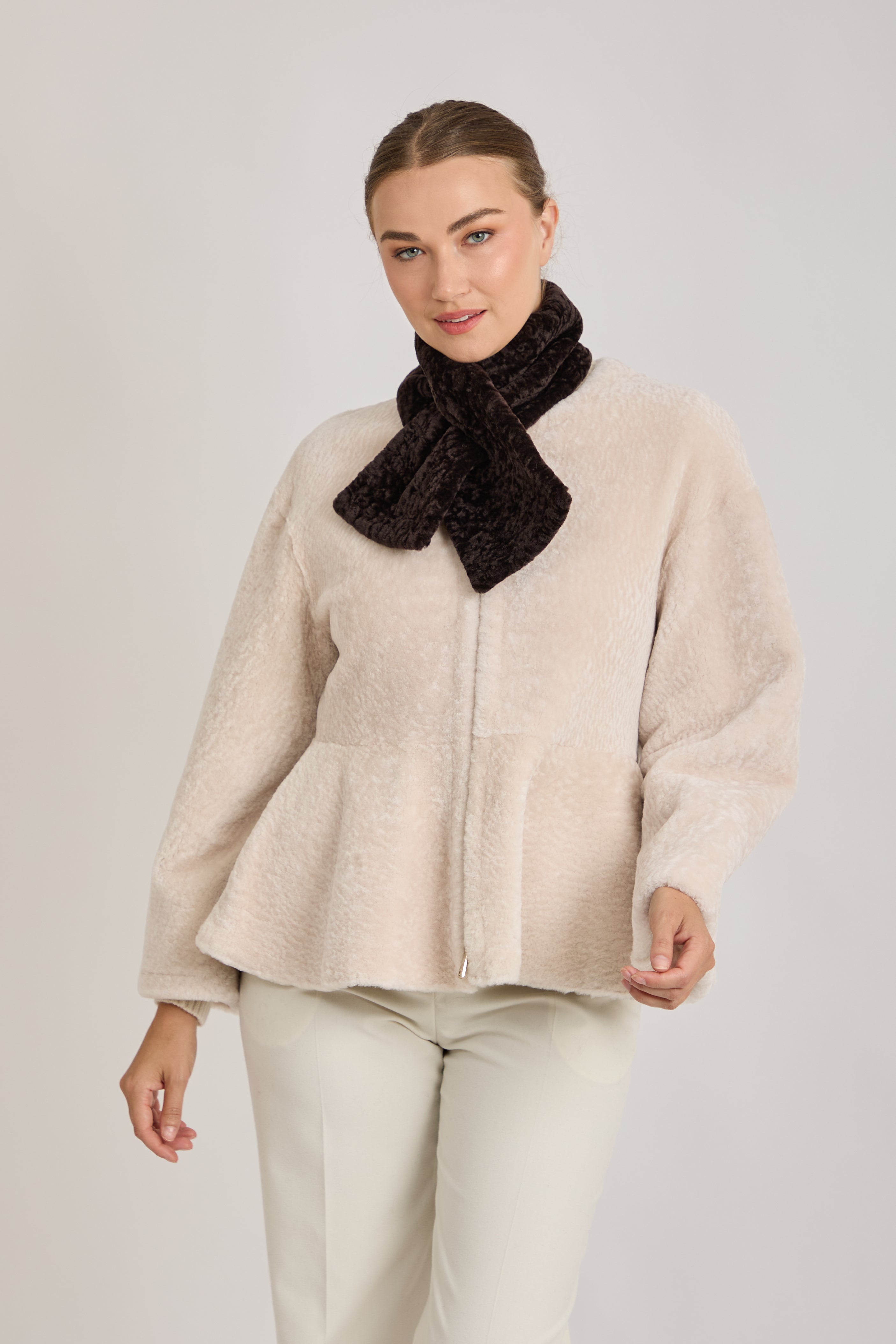 SHEARLING SCARF-CARRUBA