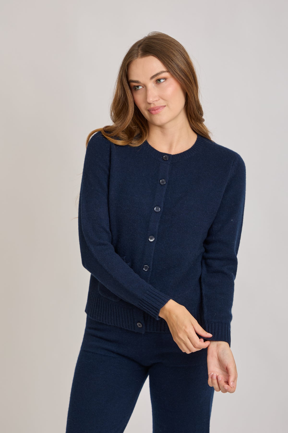 CASHMERE CARDIGAN-NAVY