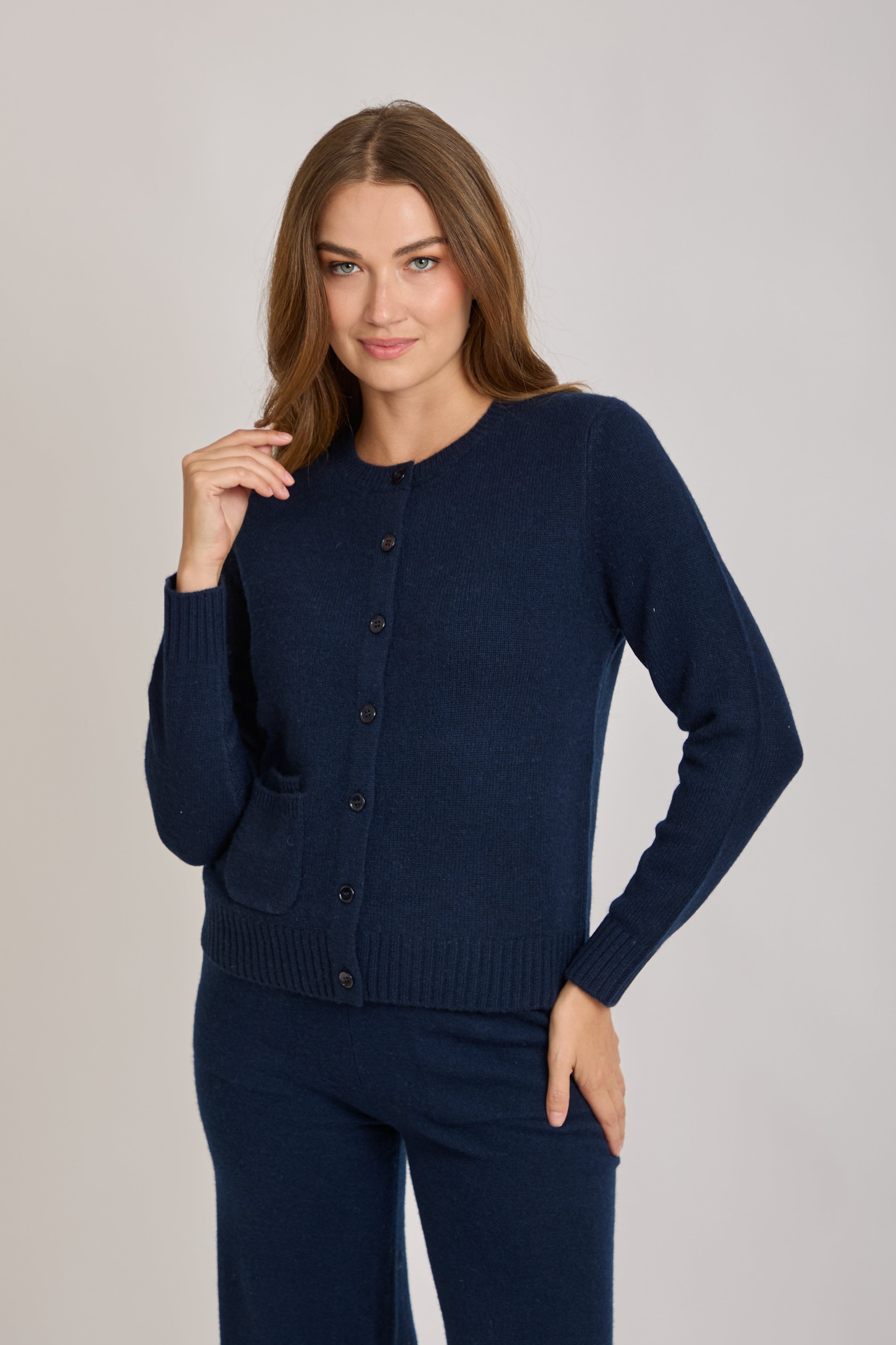 CASHMERE CARDIGAN-NAVY