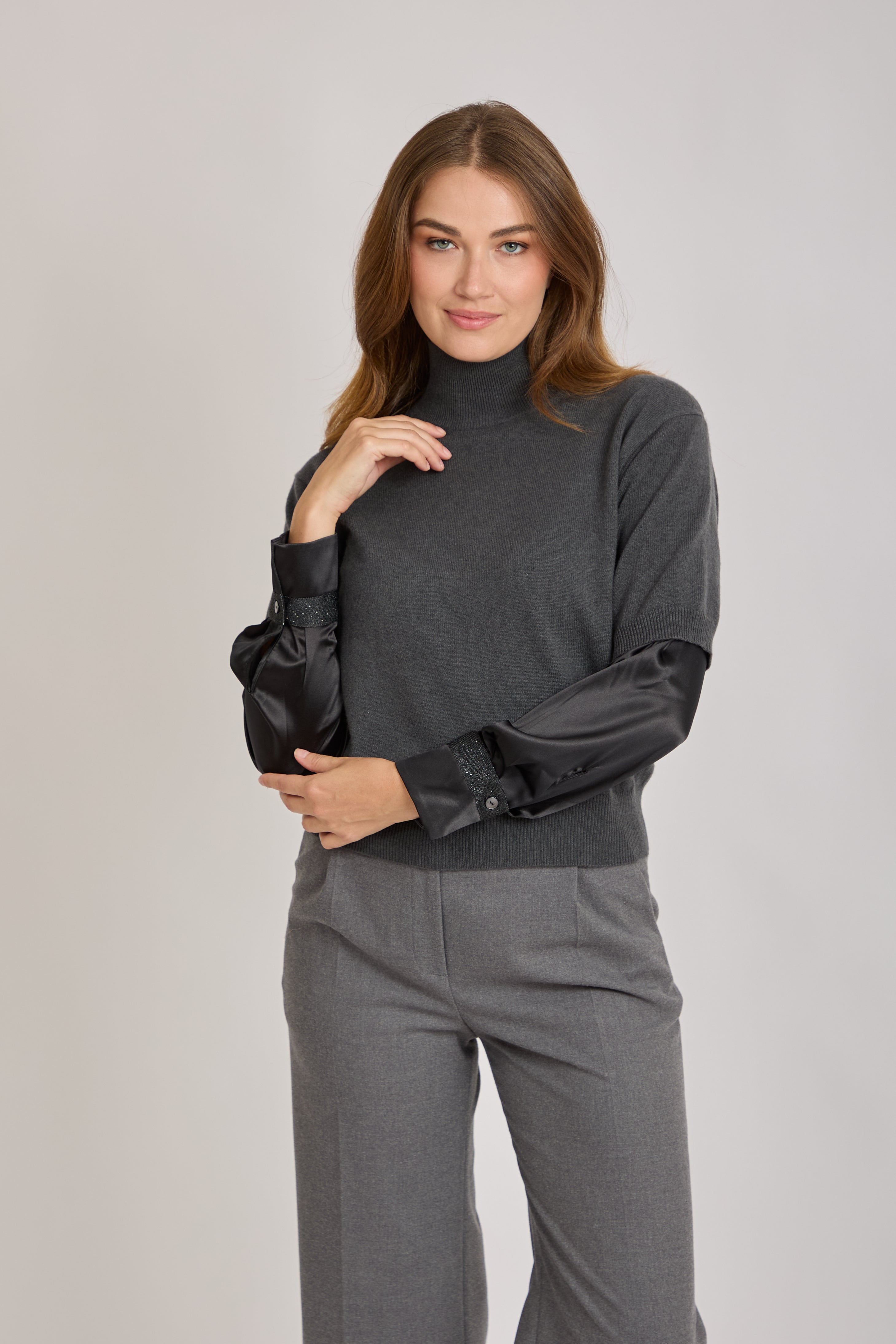 HIGH NECK JUMPER-GRIGIO