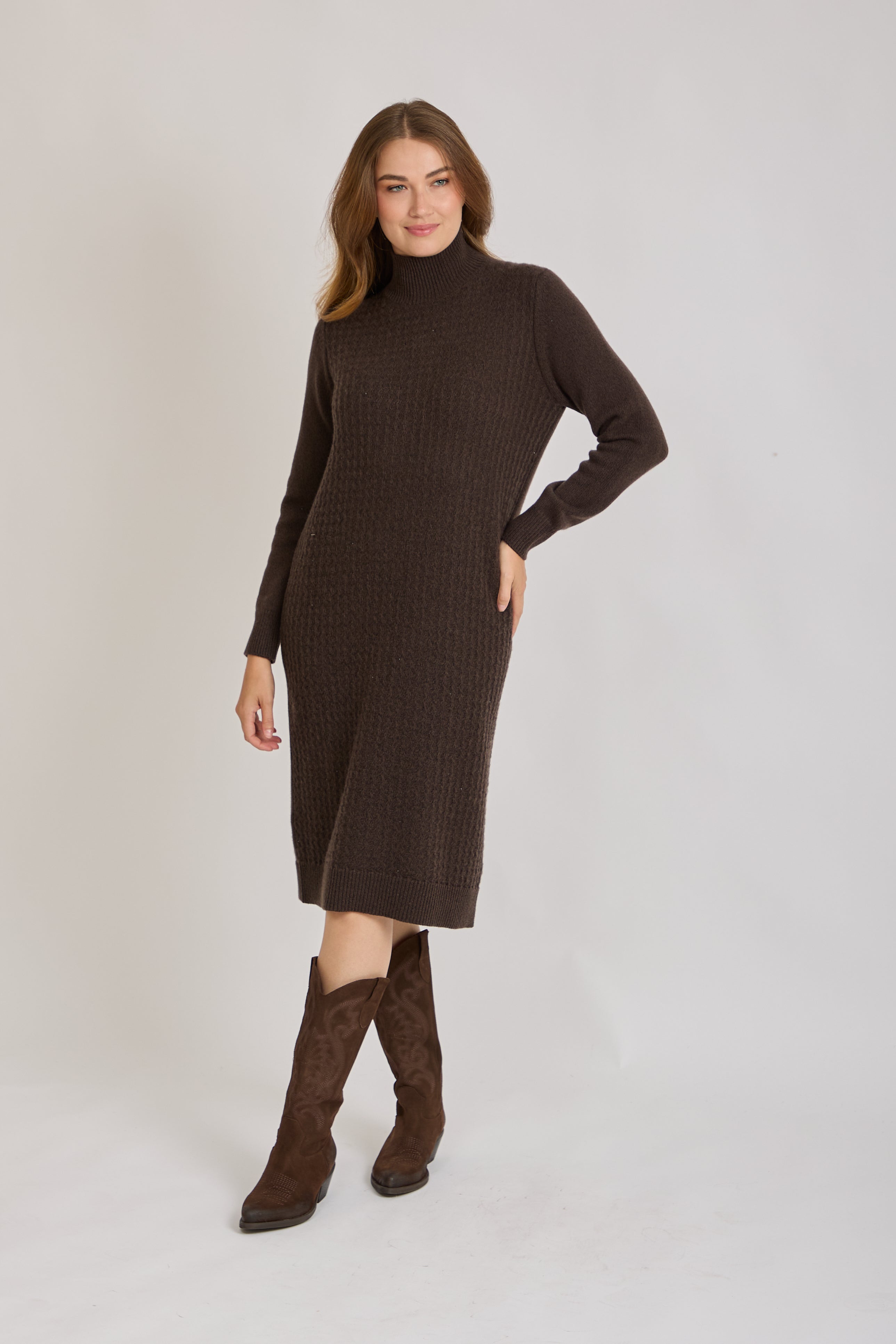 CASHMERE DRESS-FONDENTE