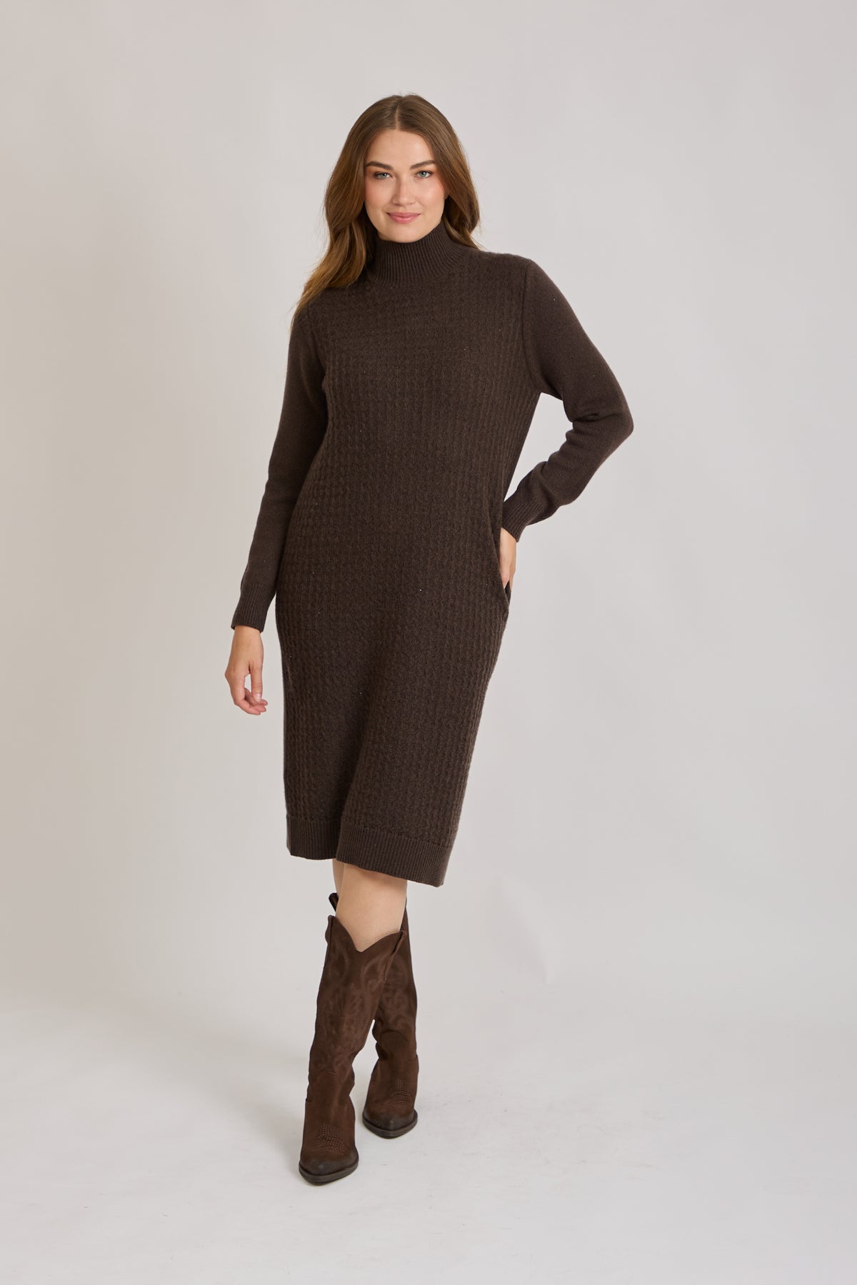 CASHMERE DRESS-FONDENTE