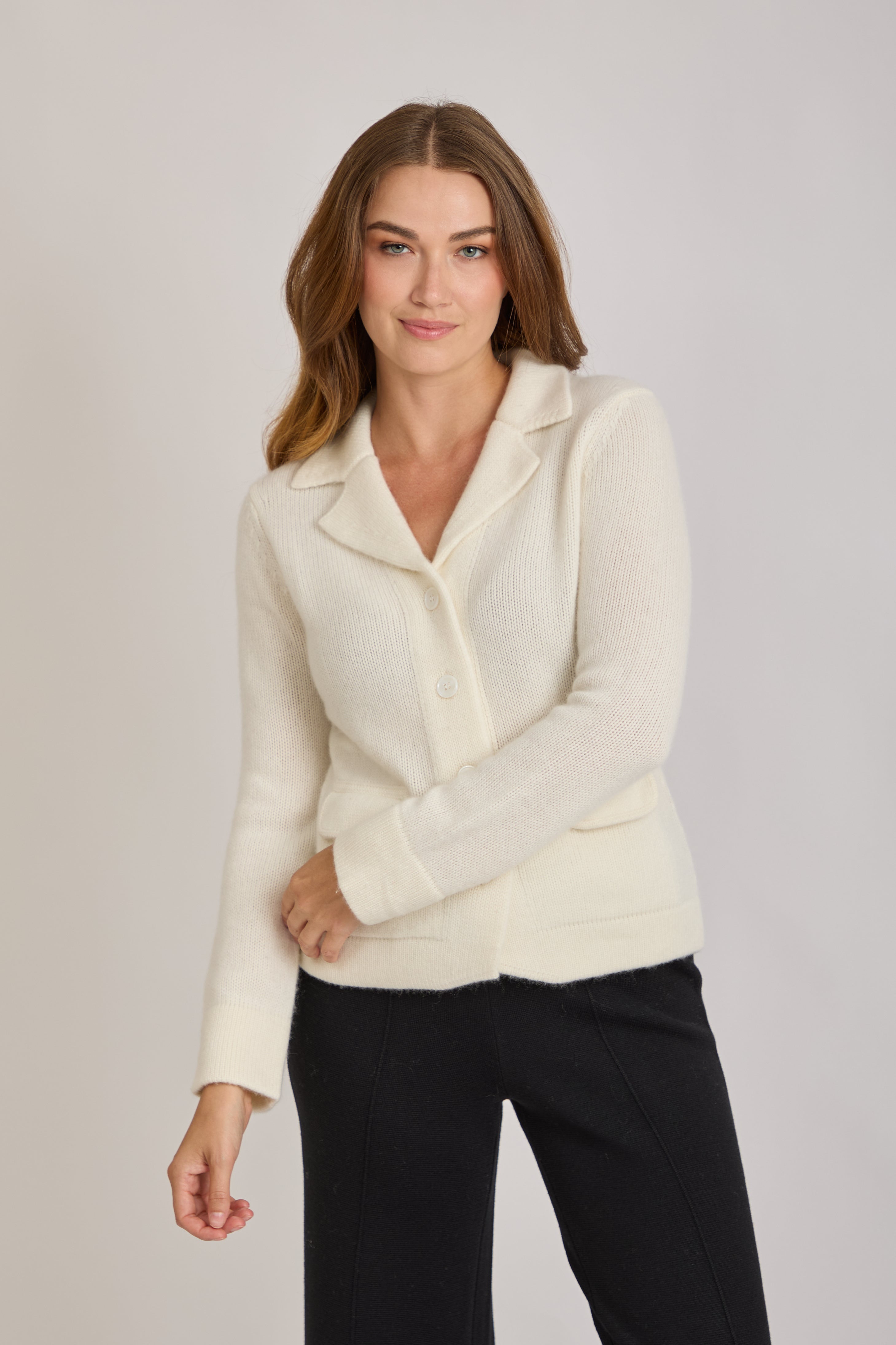 CASHMERE JACKET-OFF WHITE