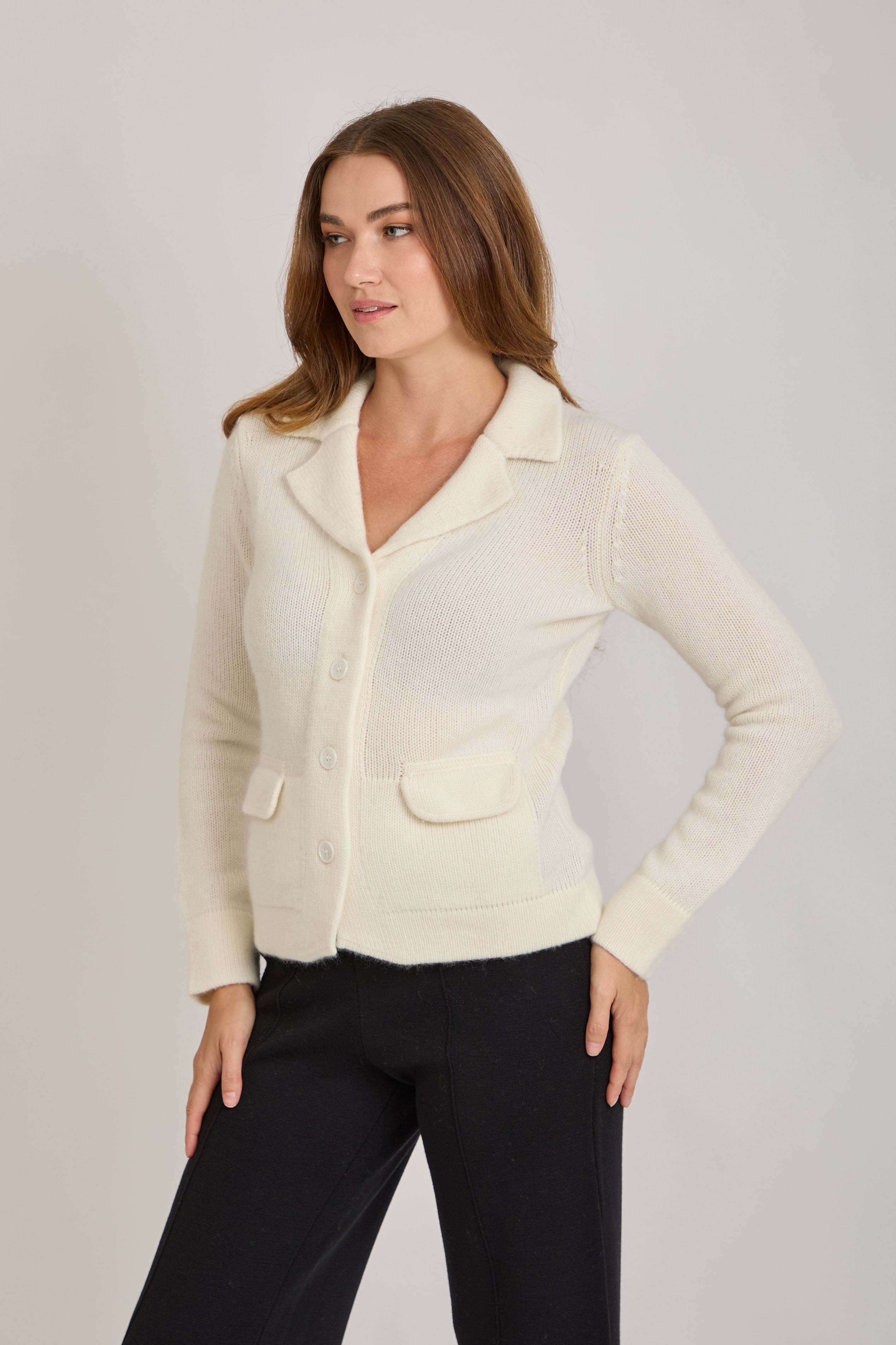 CASHMERE JACKET-OFF WHITE