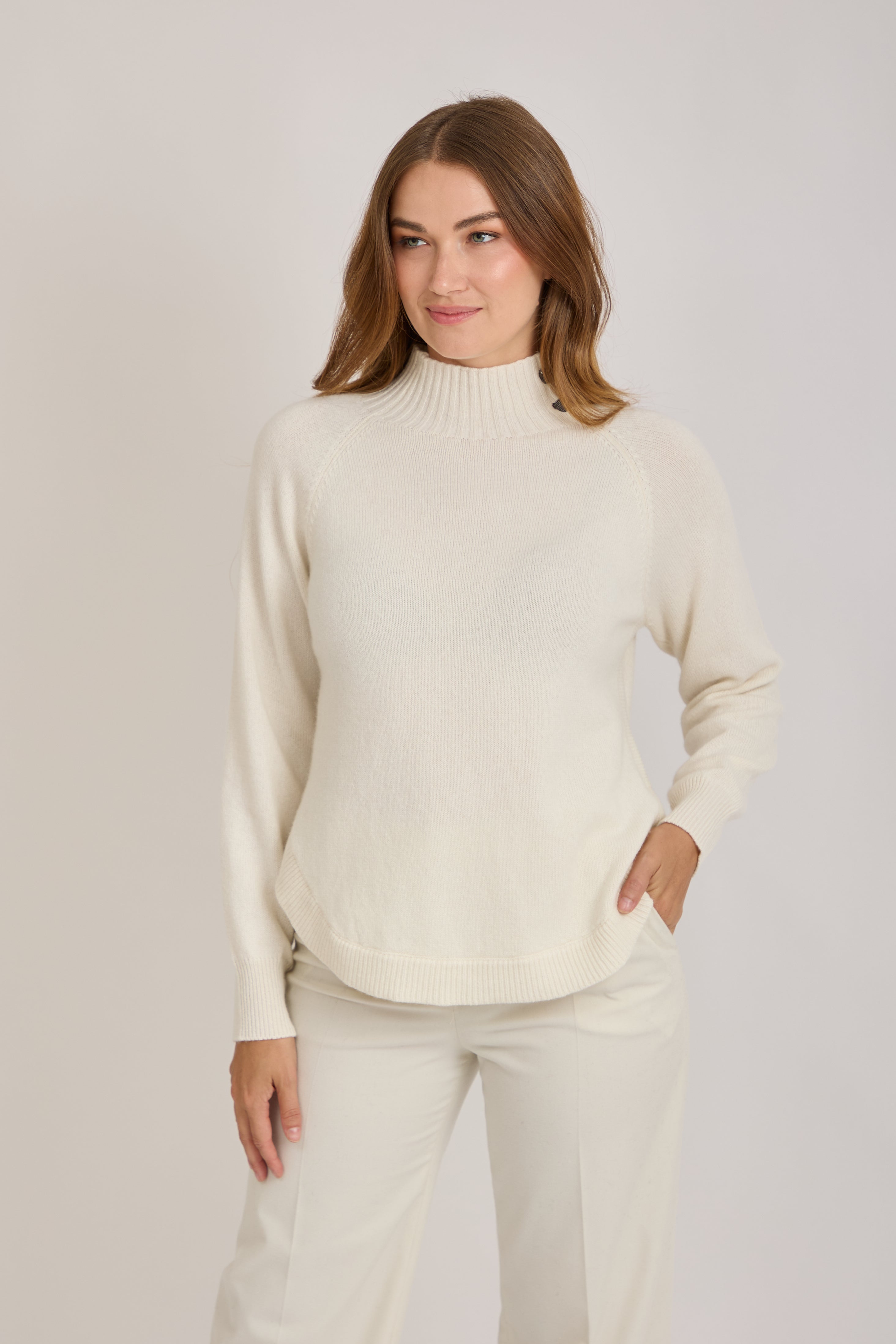CASHMERE JUMPER WITH DETAILS-WHITE