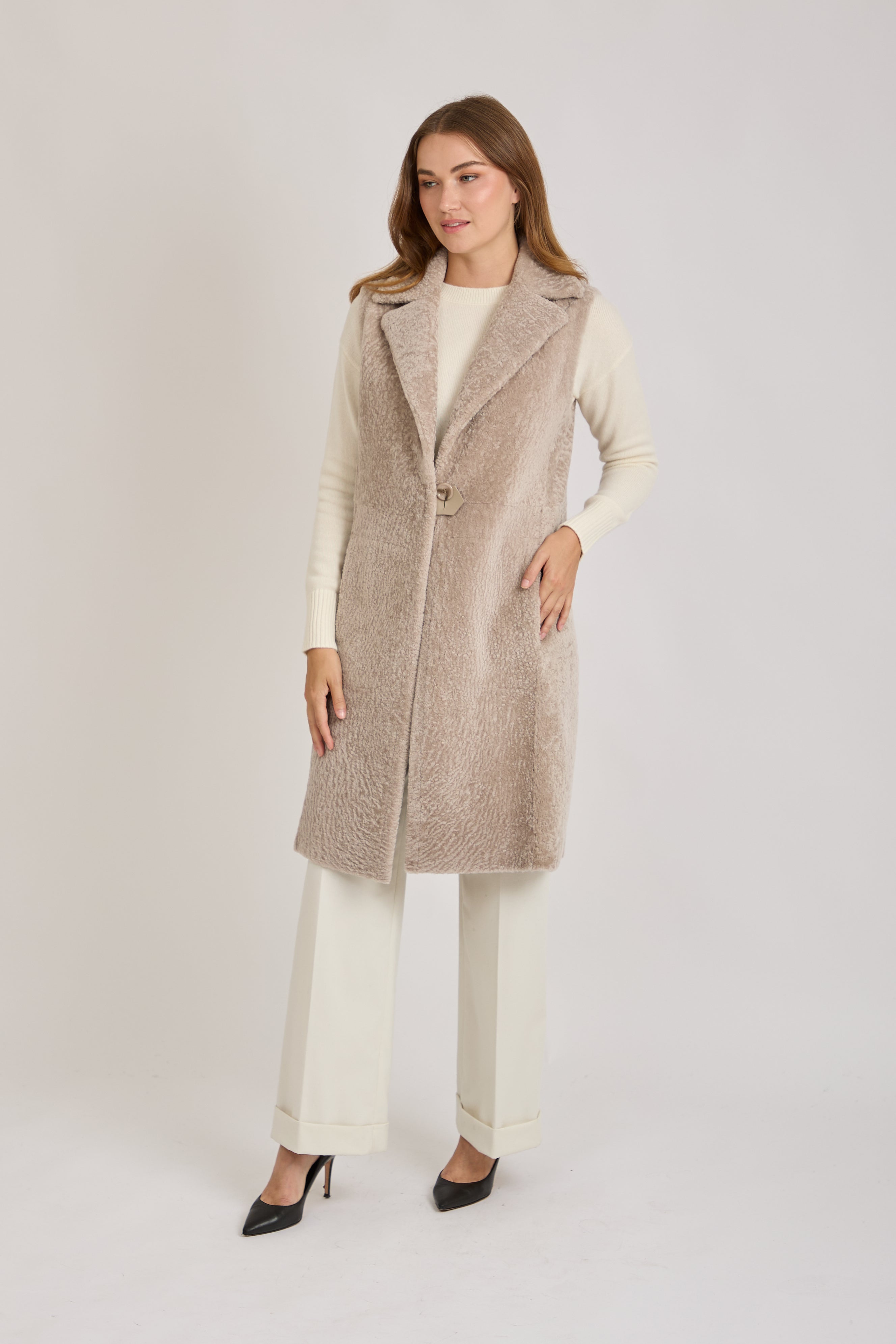 SHEARLING VEST-ANGORA