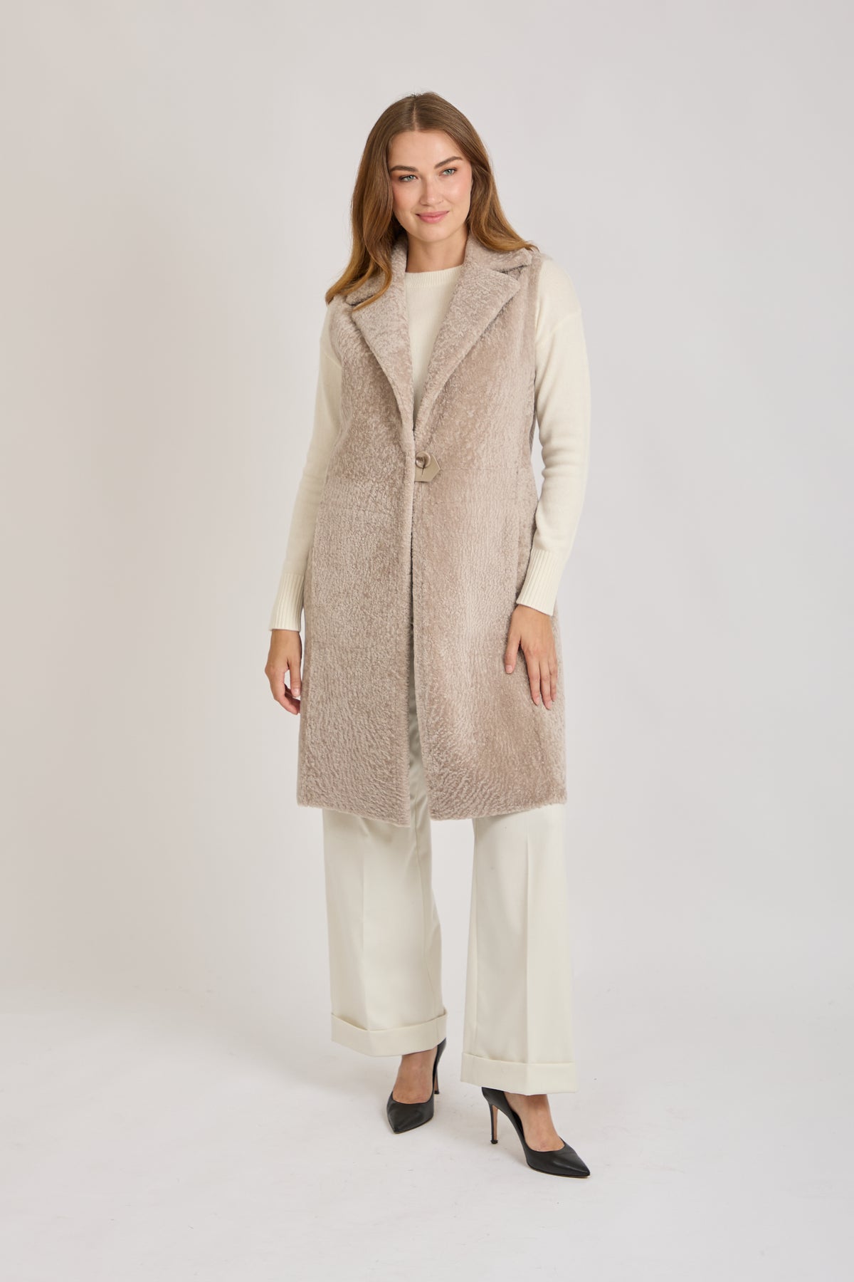 SHEARLING VEST-ANGORA
