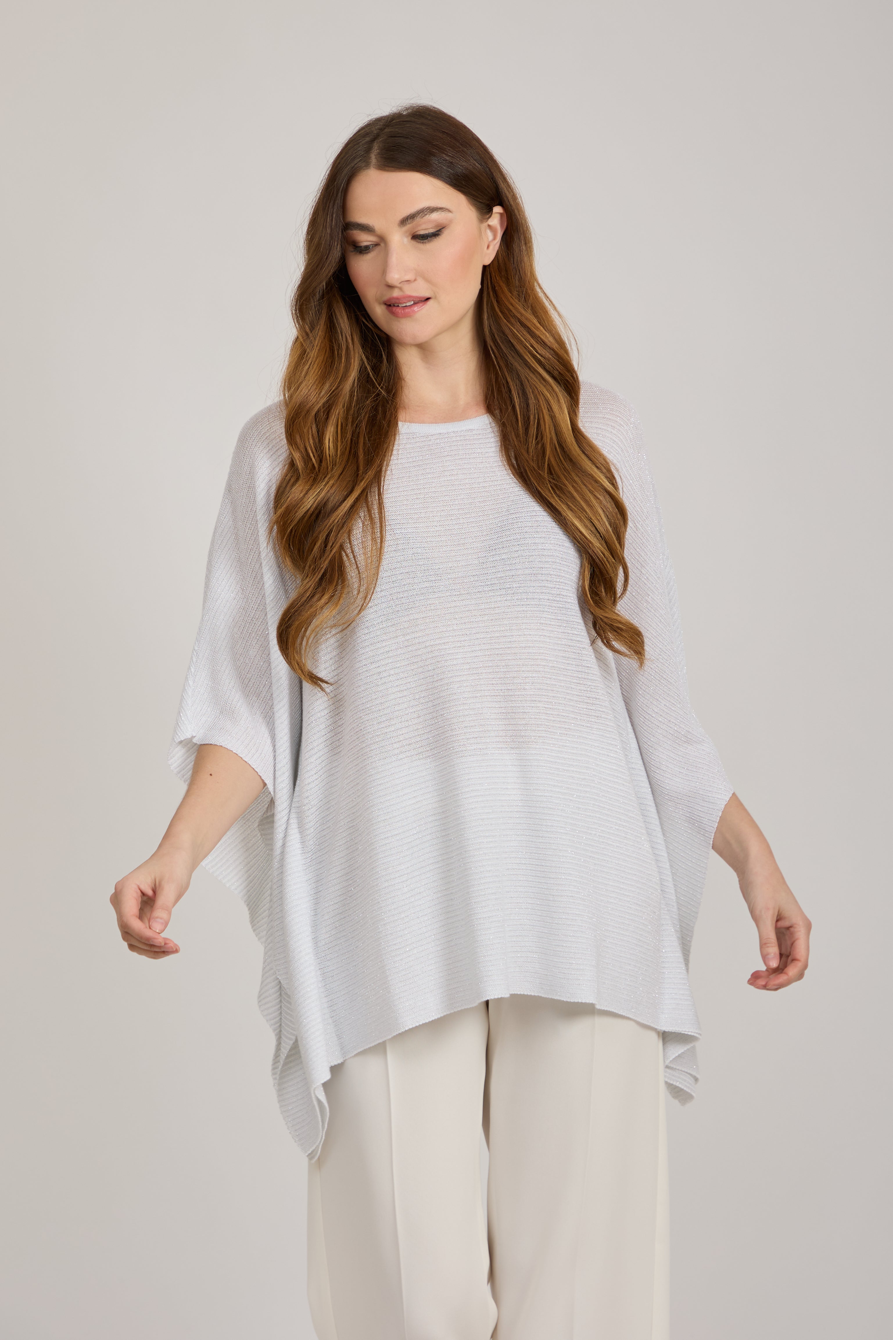 LUREX PONCHO-WHITE