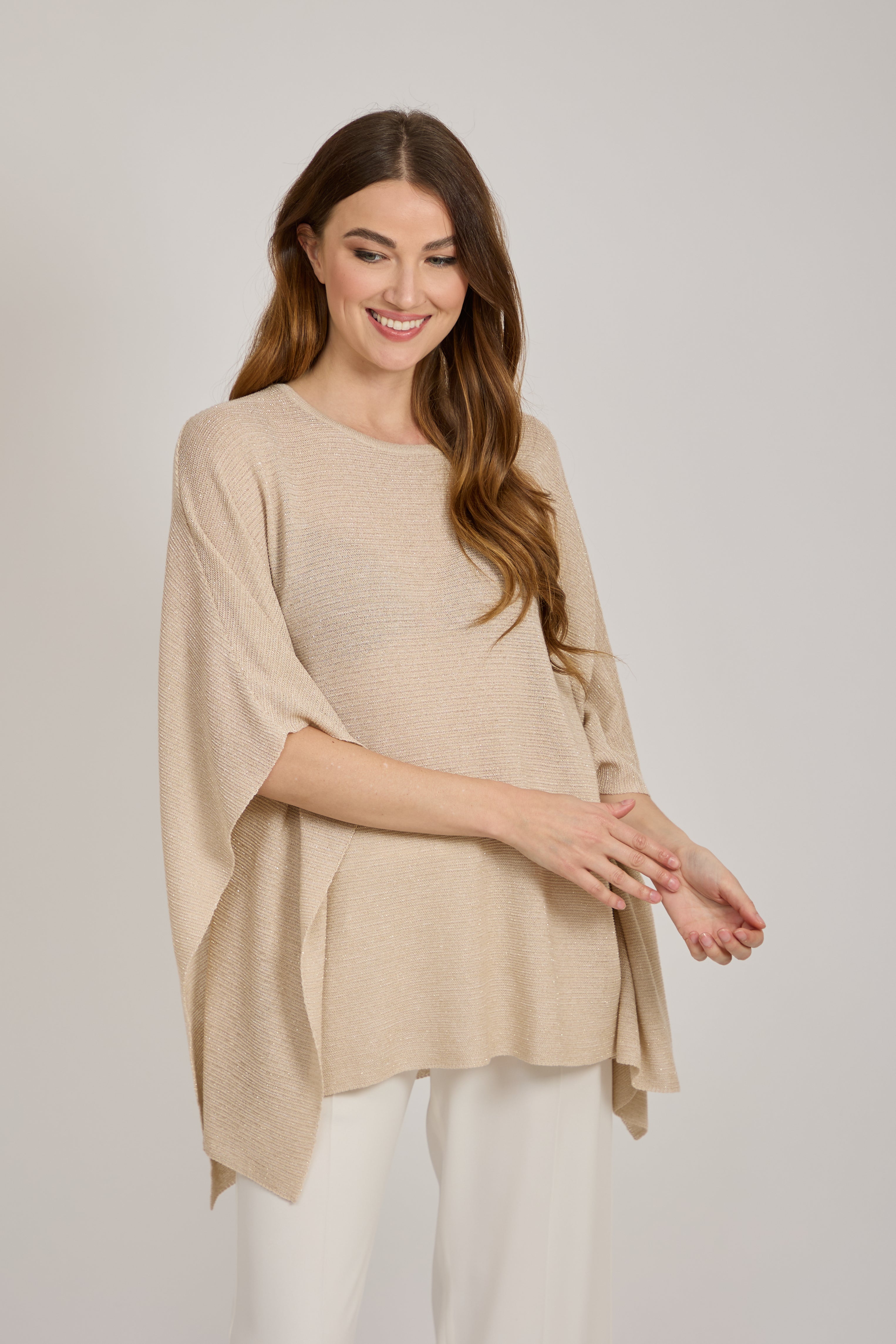 LUREX PONCHO-BEIGE