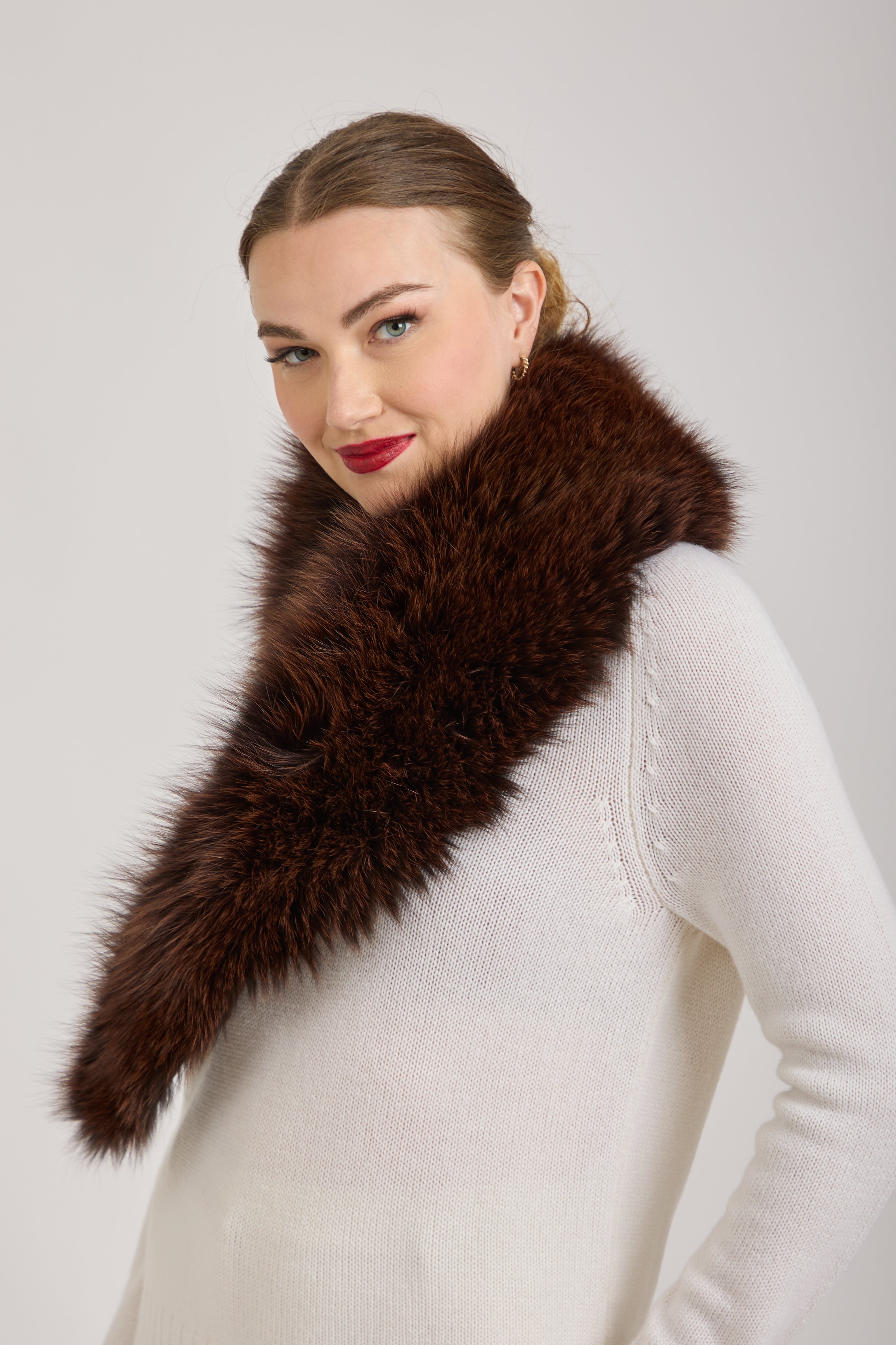 FOX COLLAR-BROWN