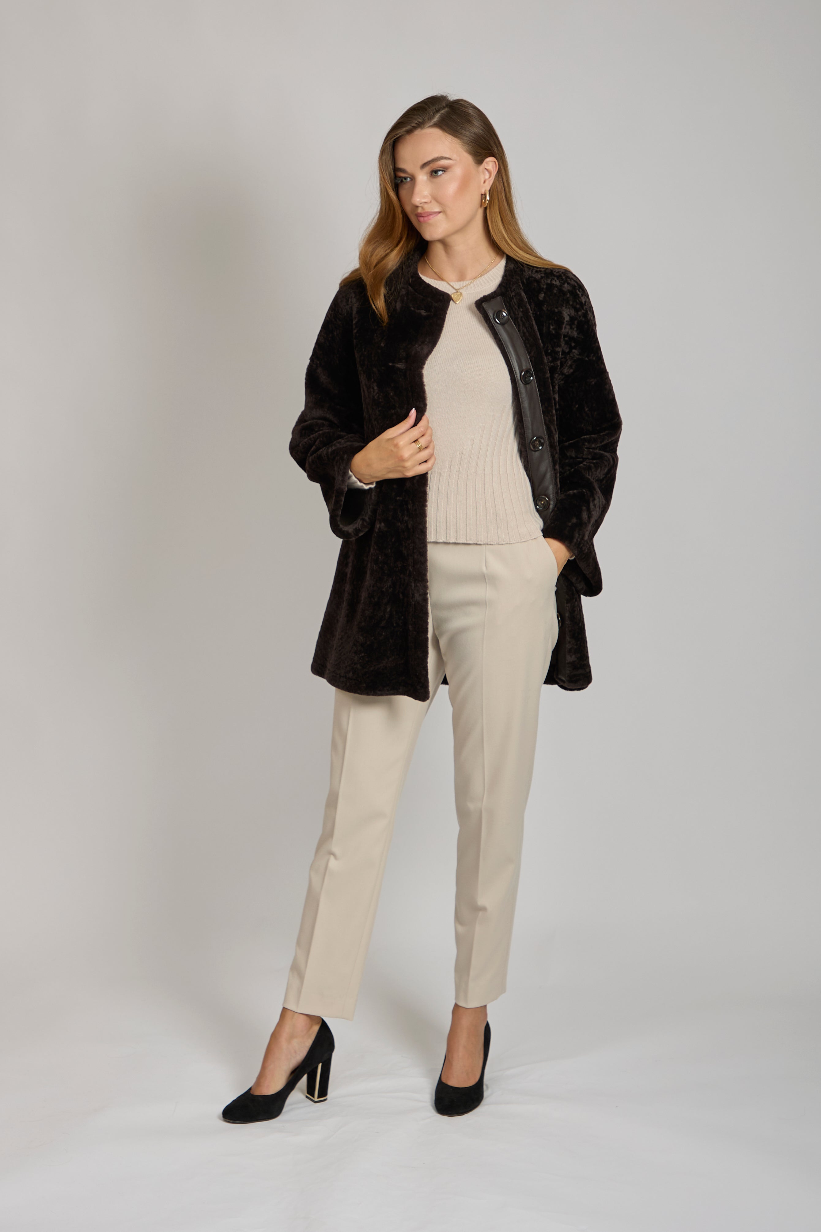 Manteau en peau lainée Carubba