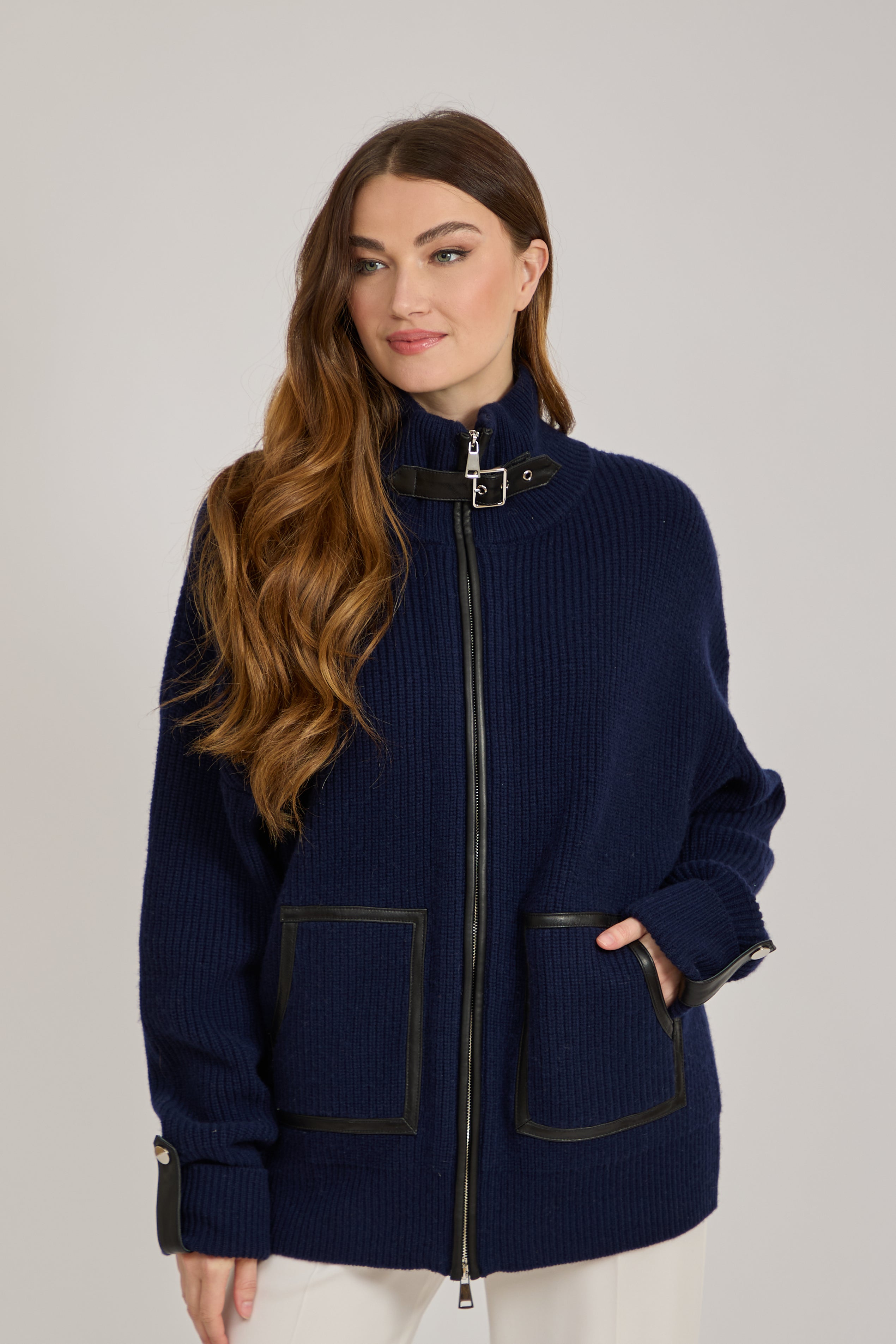 CASHMERE CARDIGAN-NAVY