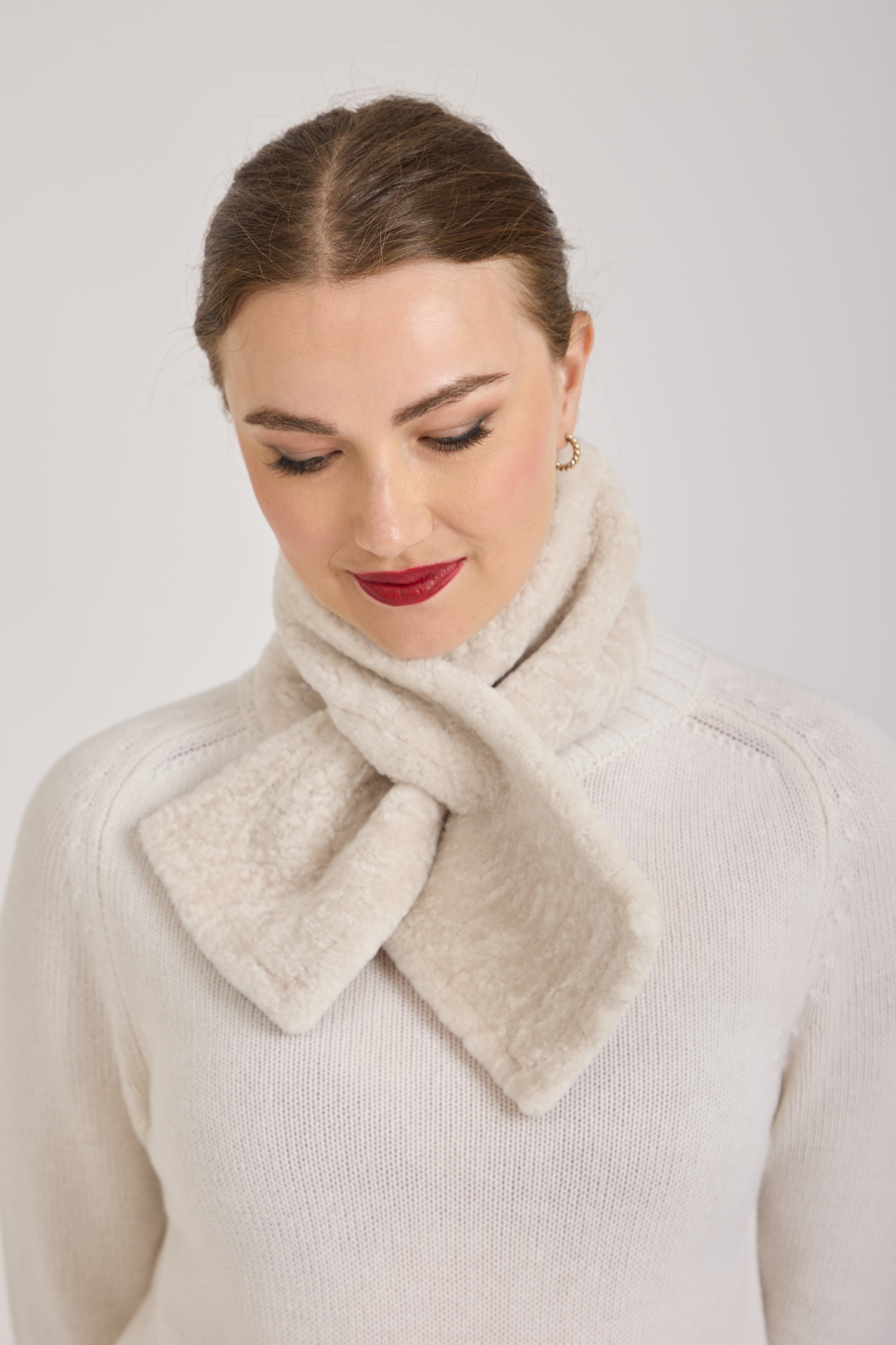 SHEARLING SCARF-ANGORA