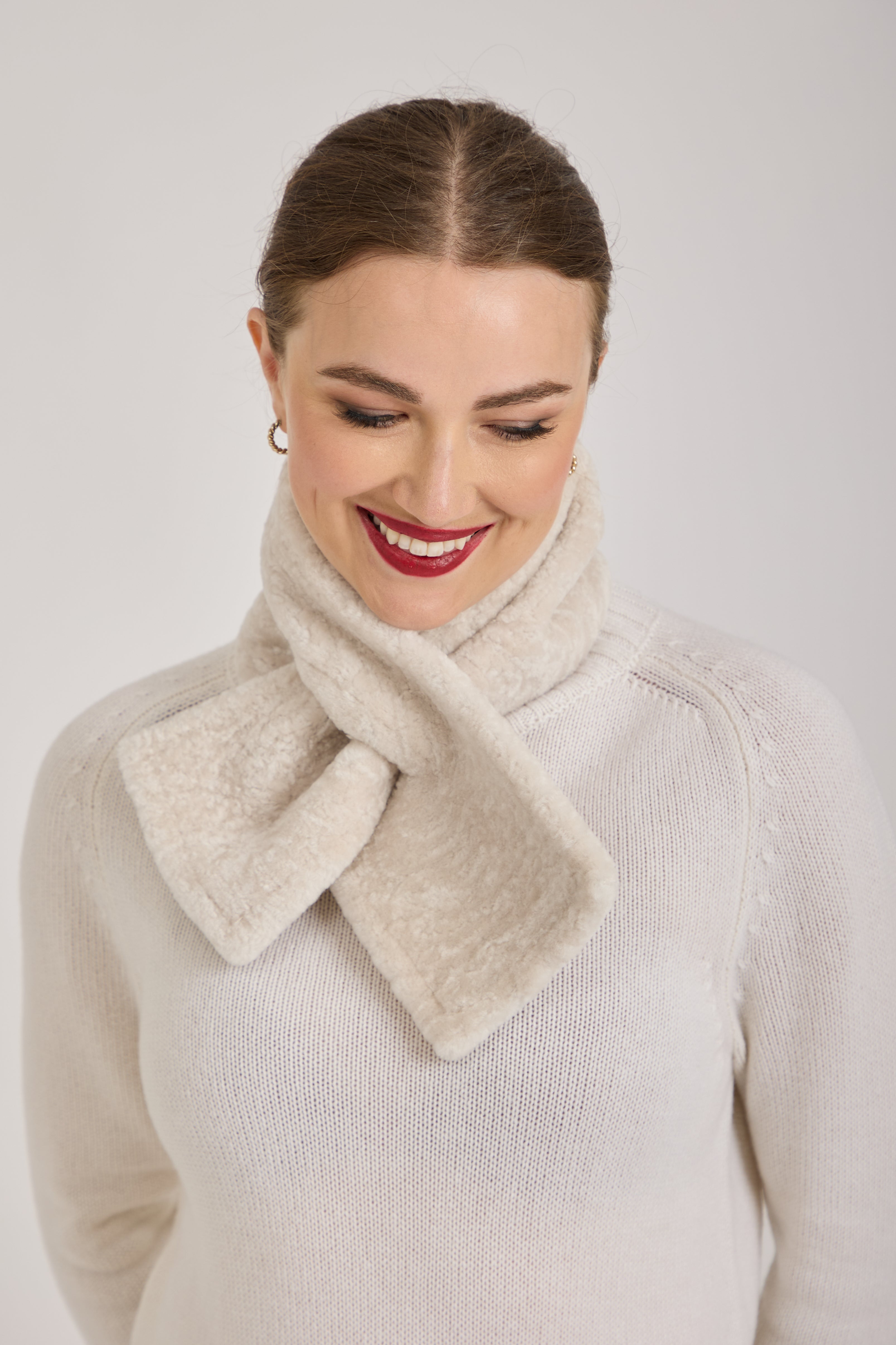 SHEARLING SCARF-ANGORA