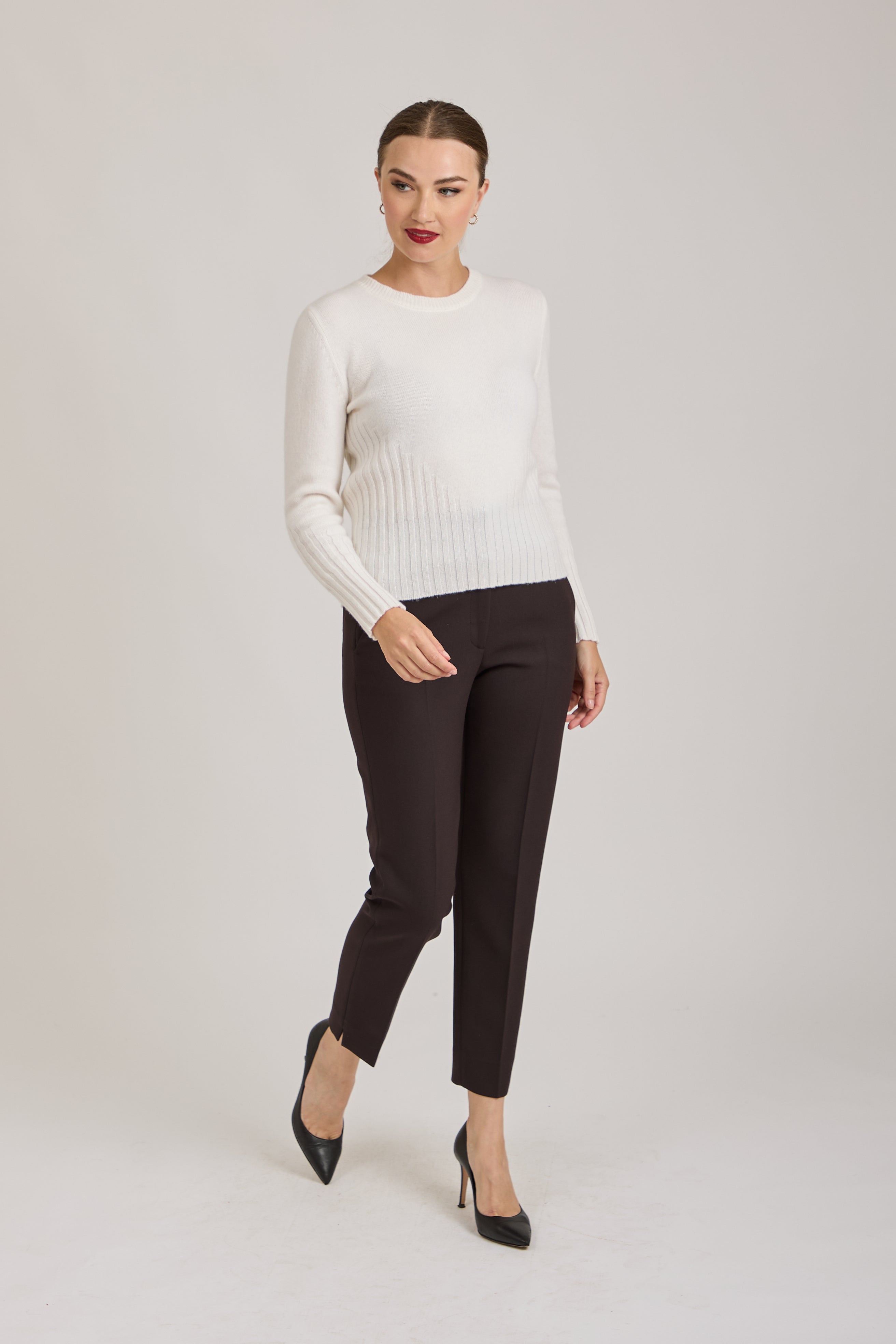 TROUSERS HIGH WAIST - BROWN