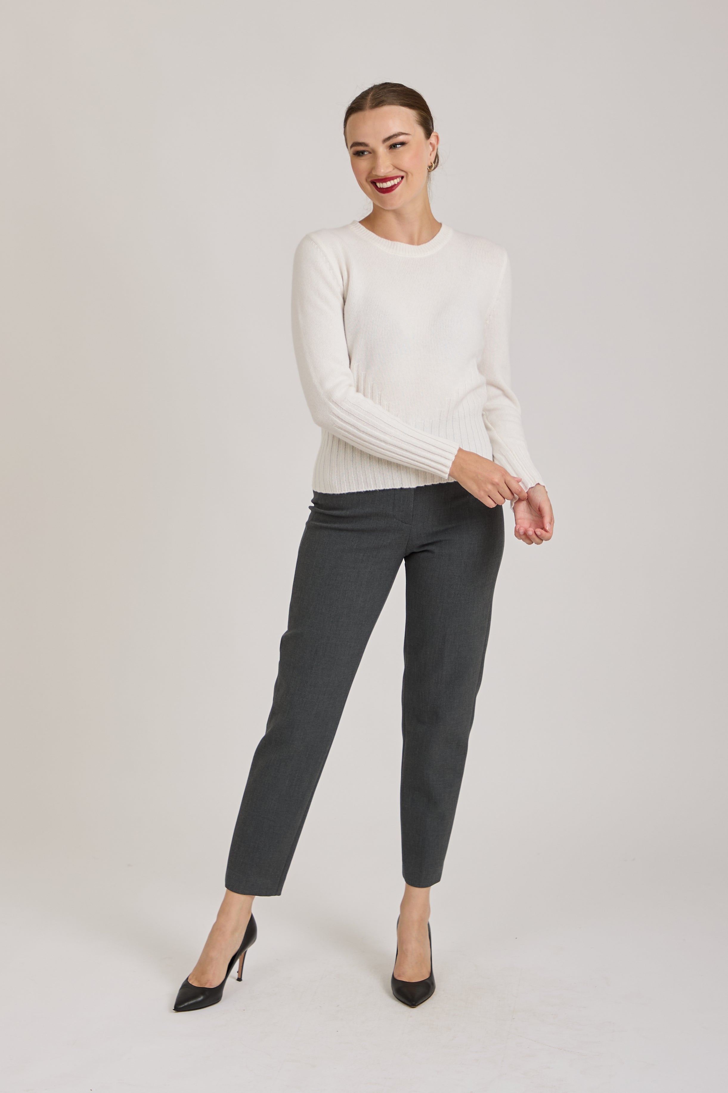 TROUSERS HIGH WAIST - GREY
